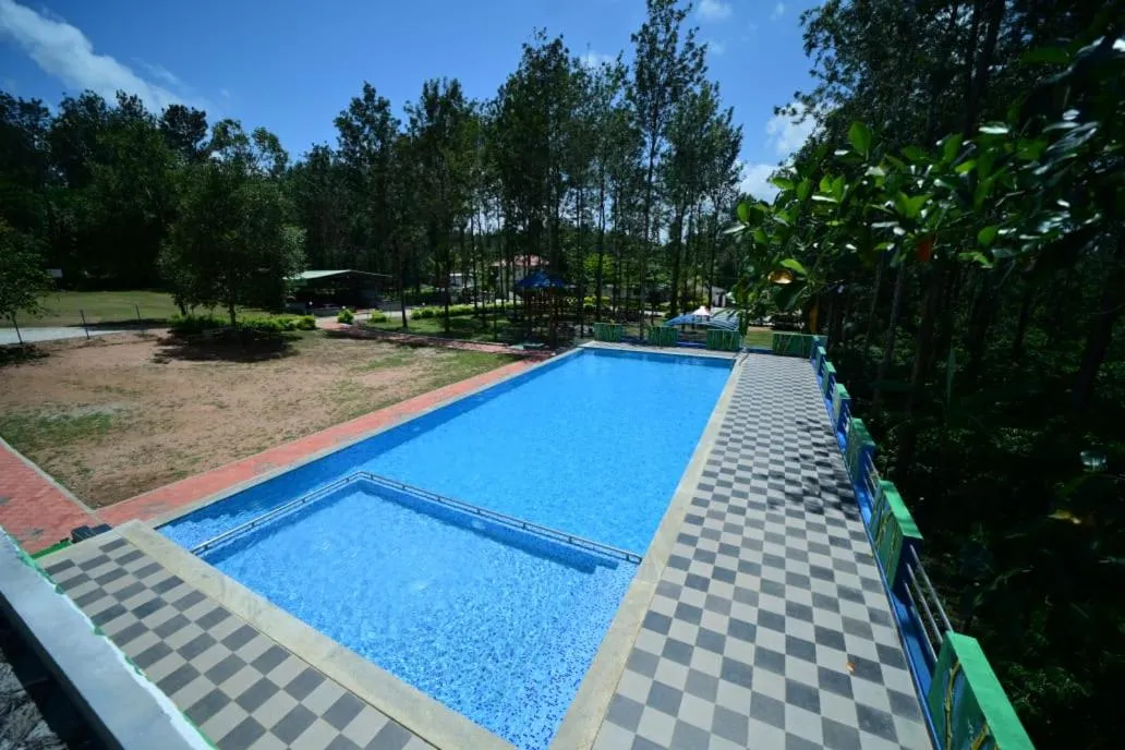 Pool view in SIPAYI RESORT COORG