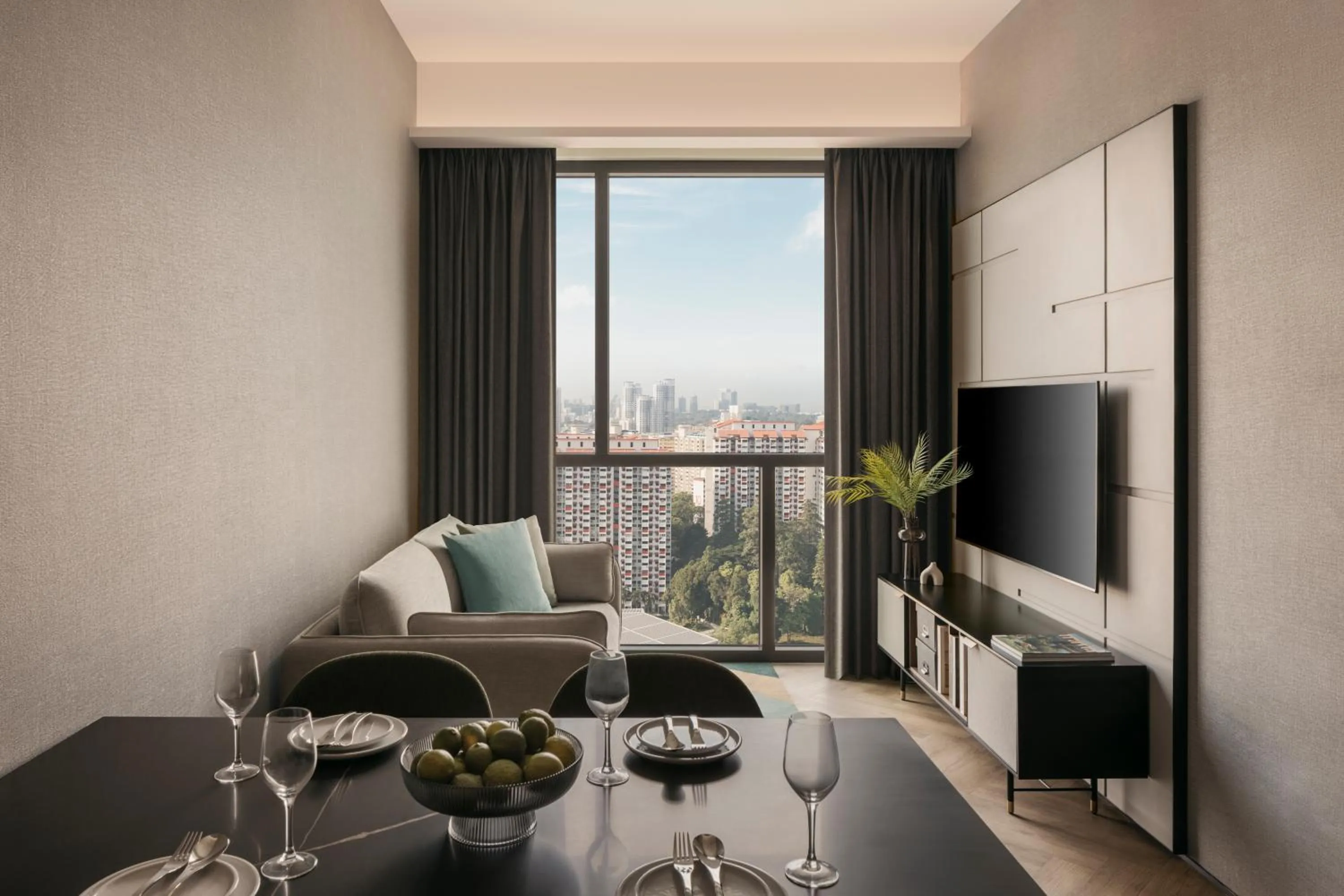 Living room in Quincy House Singapore by Far East Hospitality