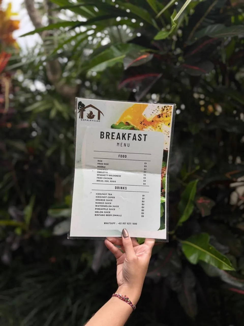 Food in Gopala Villa Ubud