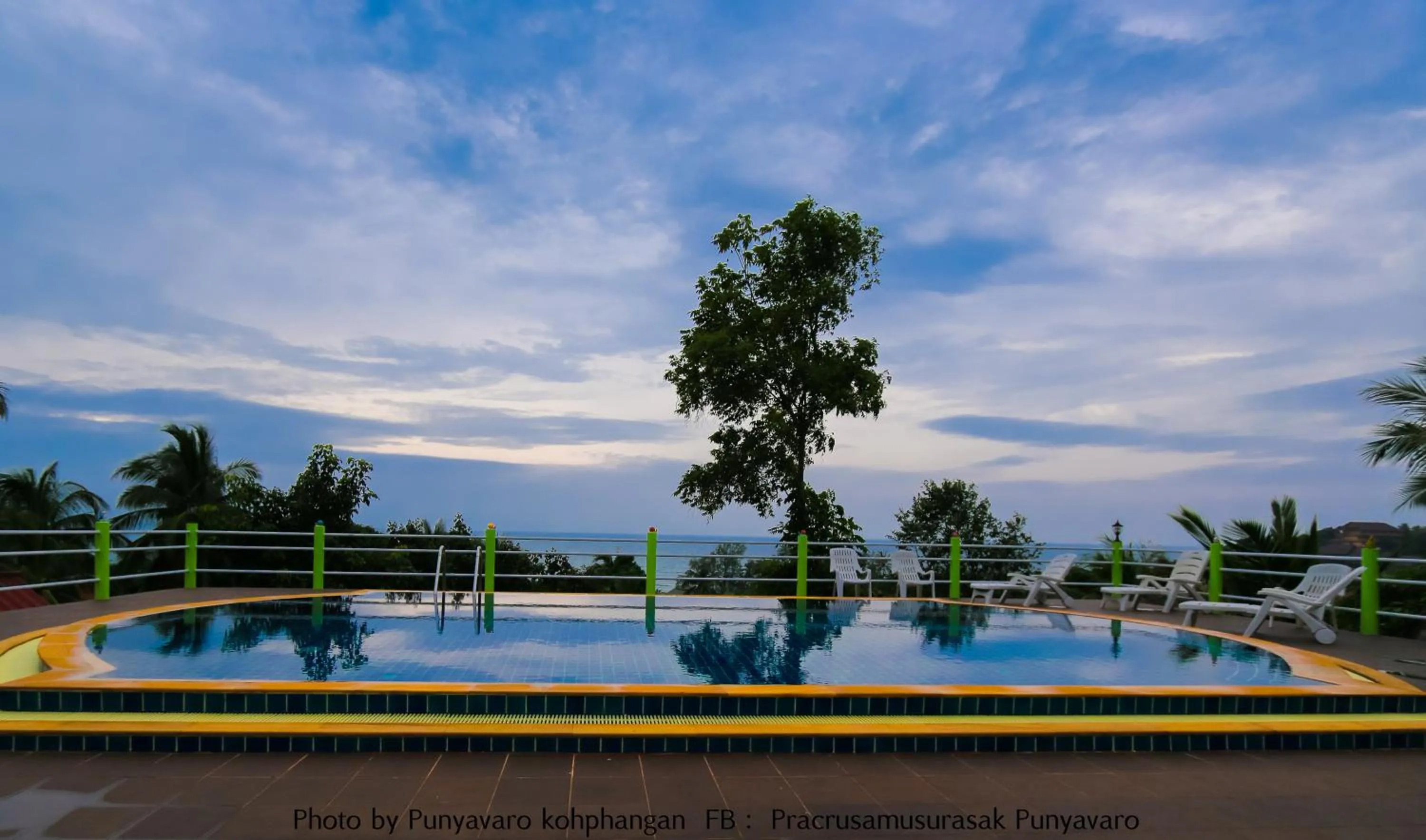 Pool view in J.B.Hut Bungalows