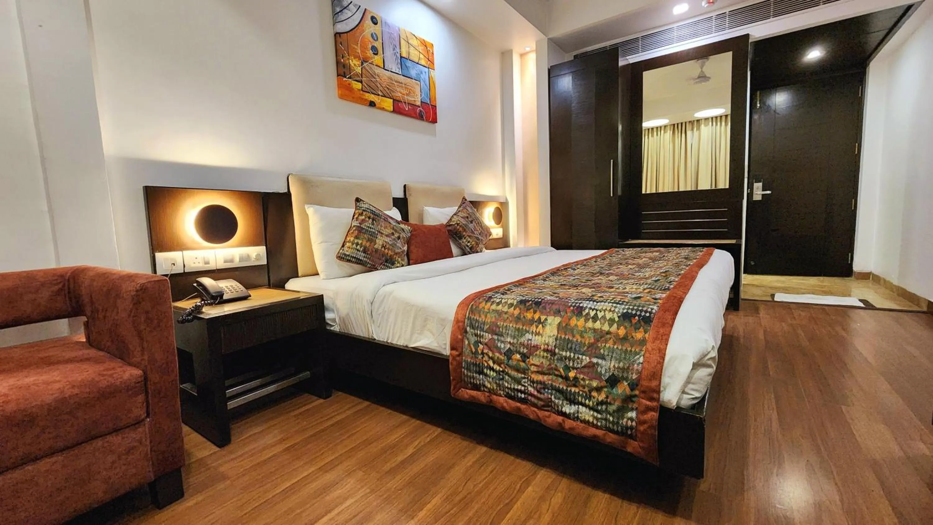 Bed in Hotel The Prime Balaji Deluxe, City Centre, With Free Airport Pickup