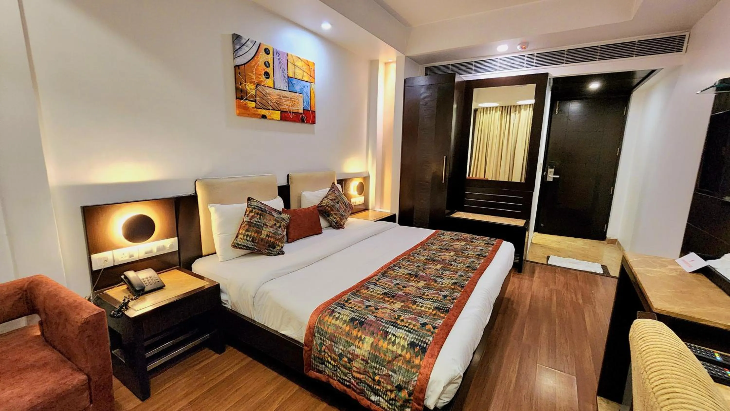 Bed in Hotel The Prime Balaji Deluxe, City Centre, With Free Airport Pickup