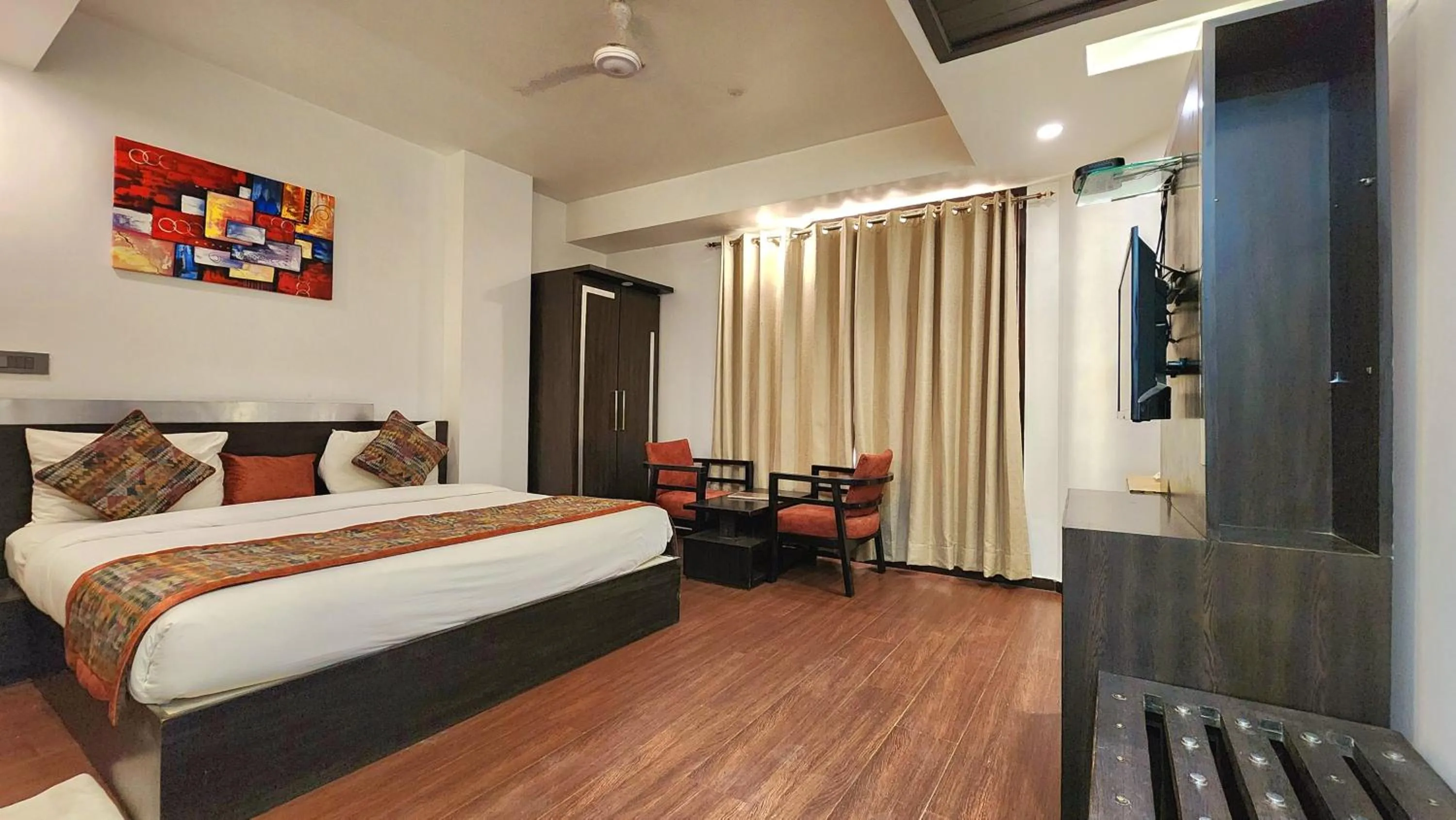 Bedroom, Bed in Hotel The Prime Balaji Deluxe, City Centre, With Free Airport Pickup