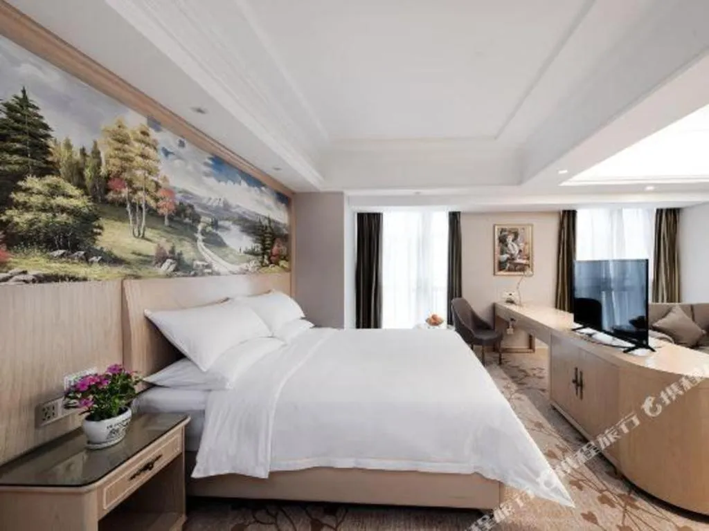 Bed in Vienna Hotel Chongqing Yongchuan High-Speed Railway Station Xinglong Lake