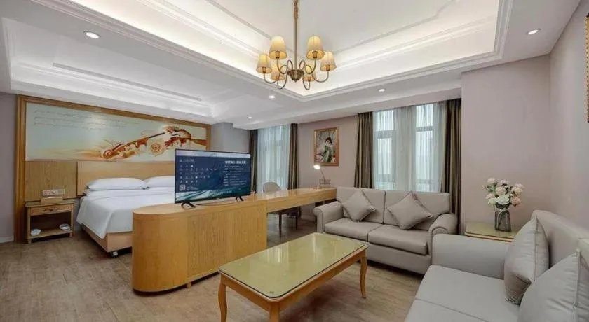 Bed in Vienna Hotel Chongqing Yongchuan High-Speed Railway Station Xinglong Lake