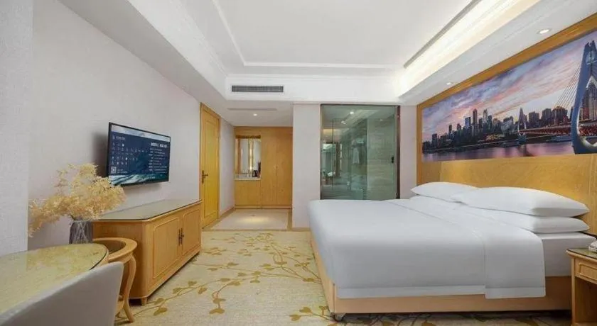Bed in Vienna Hotel Chongqing Yongchuan High-Speed Railway Station Xinglong Lake