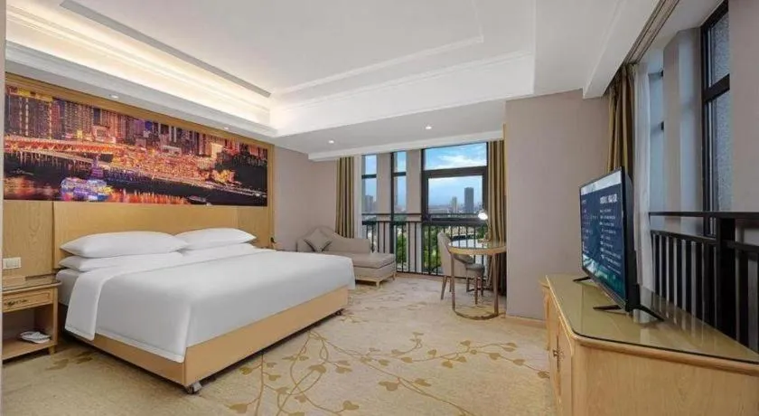 Bed in Vienna Hotel Chongqing Yongchuan High-Speed Railway Station Xinglong Lake