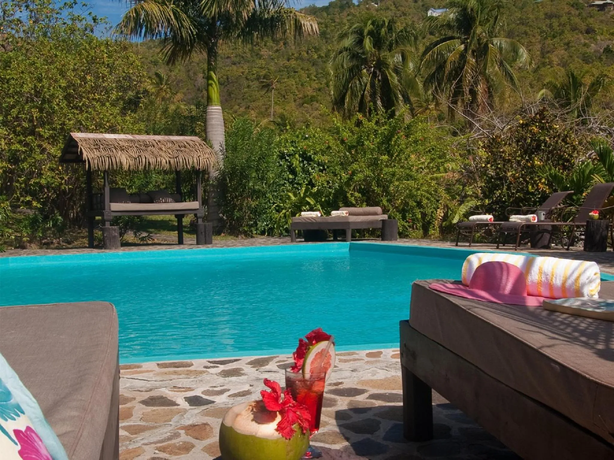 Swimming pool in Firefly Estate Bequia