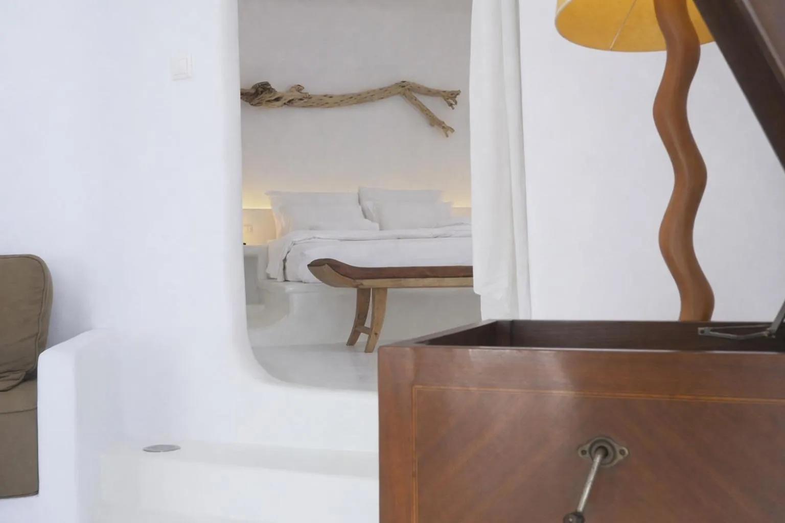 Bedroom in Salt Suites Milos