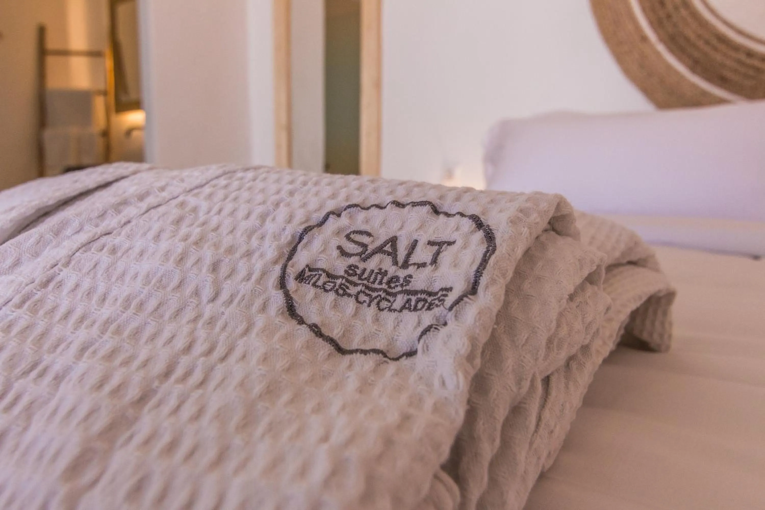 Bed in Salt Suites Milos