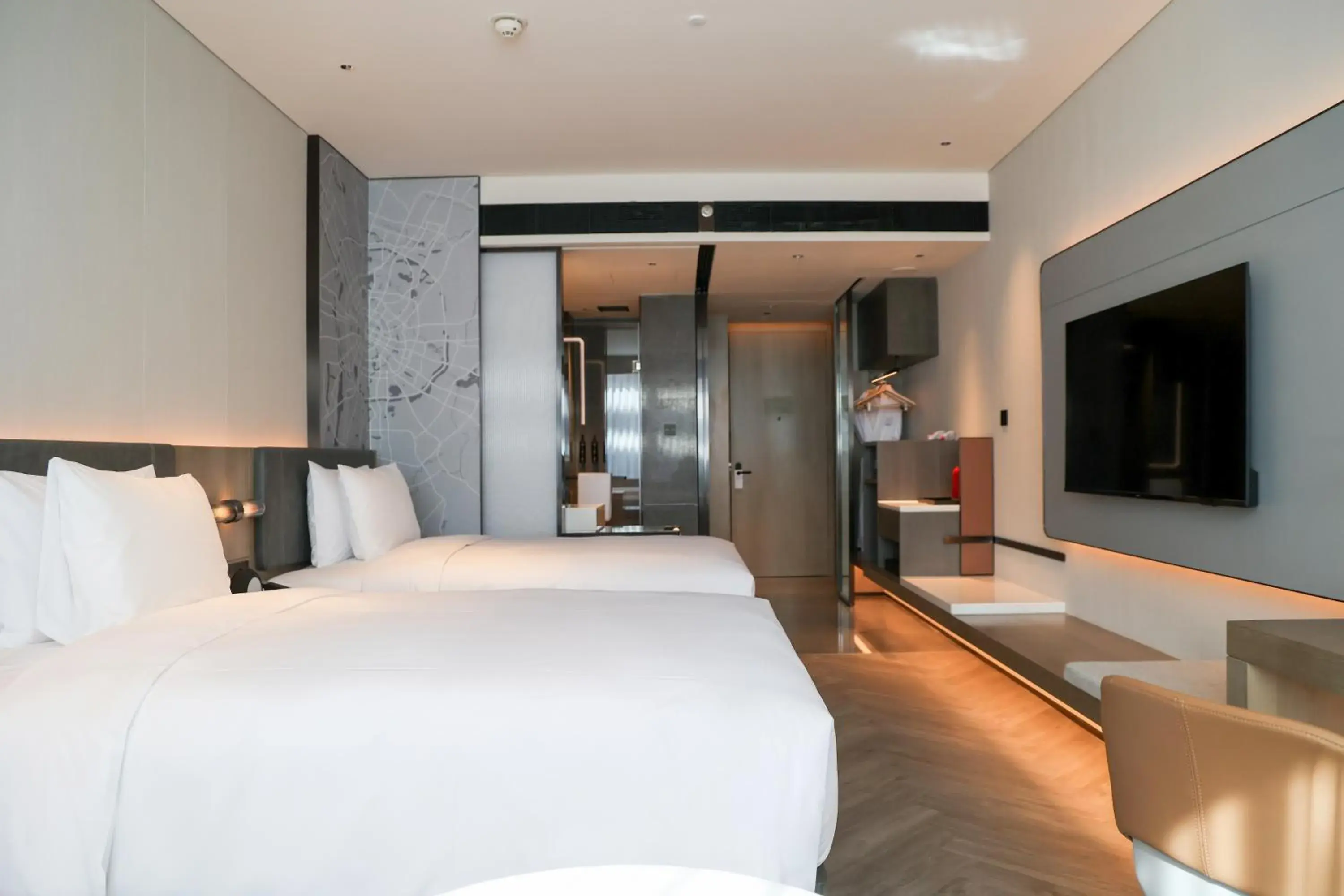 Double Room with Two Double Beds and City View in AC Hotel by Marriott Chengdu North Double Room with Two Double Beds and City View in AC Hotel by Marriott Chengdu North