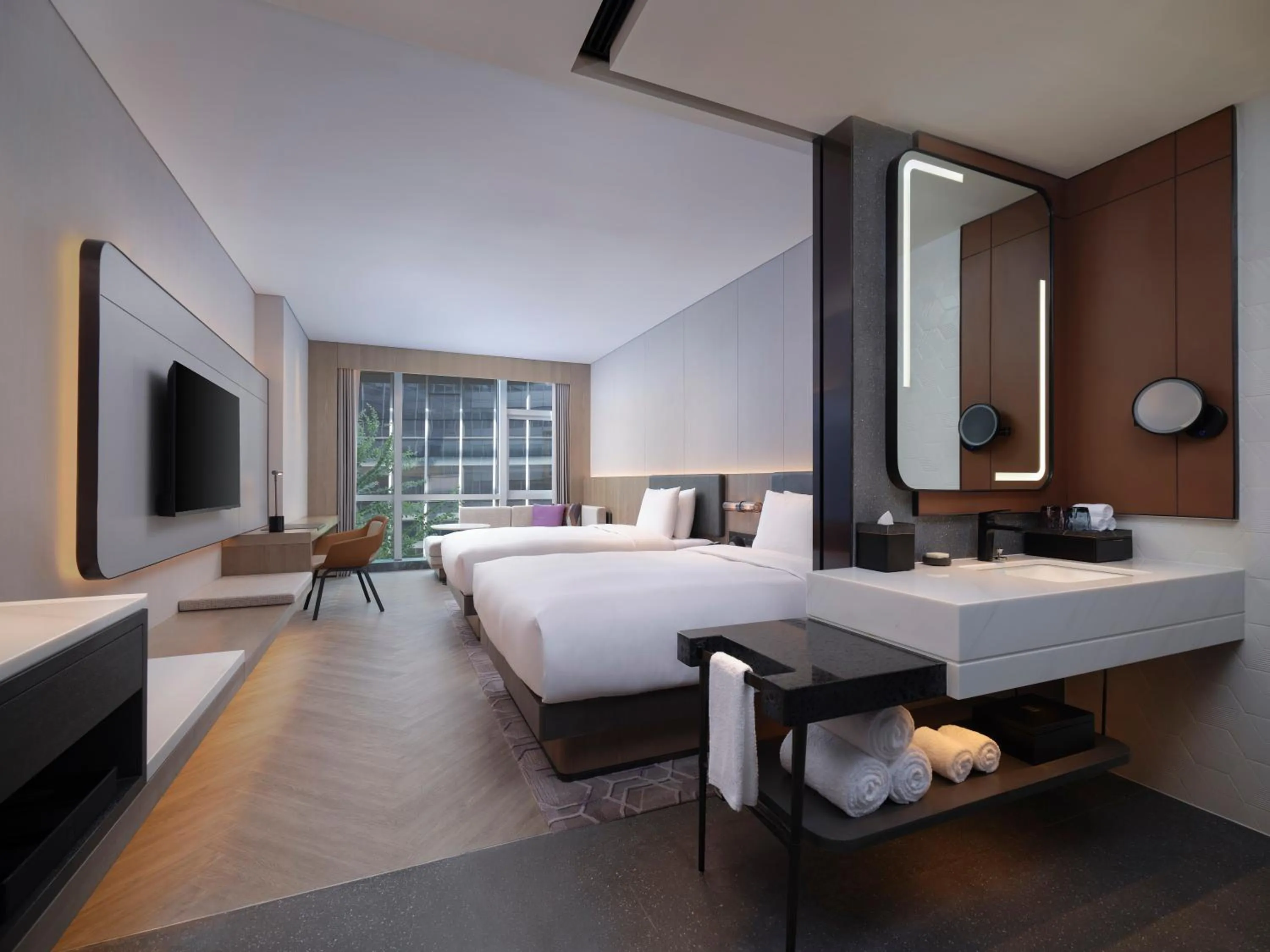 Bed in AC Hotel by Marriott Chengdu North