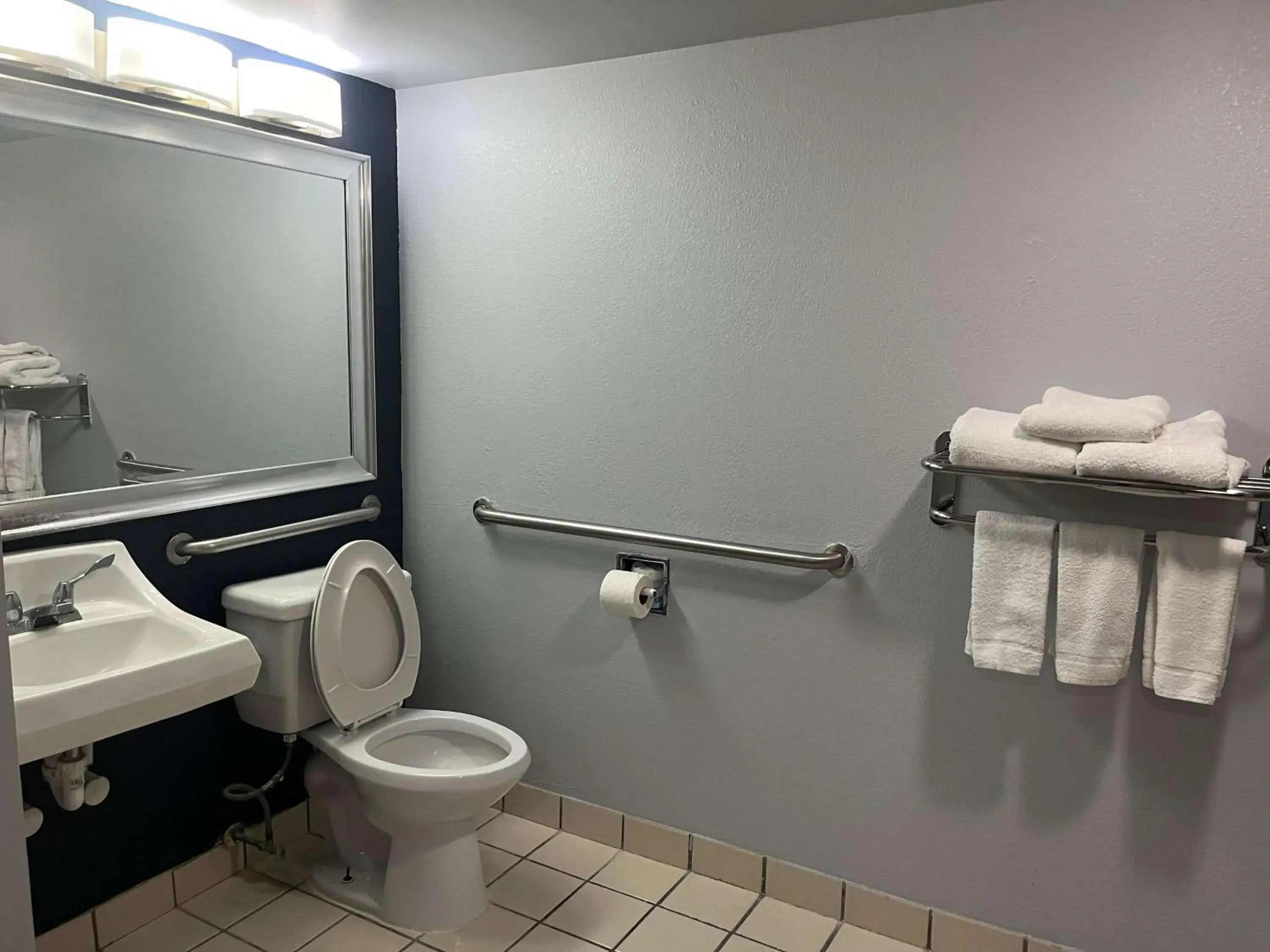 Bathroom in Studio 6 Suites Amarillo, TX West Medical Center Bathroom in Studio 6 Suites Amarillo, TX West Medical Center