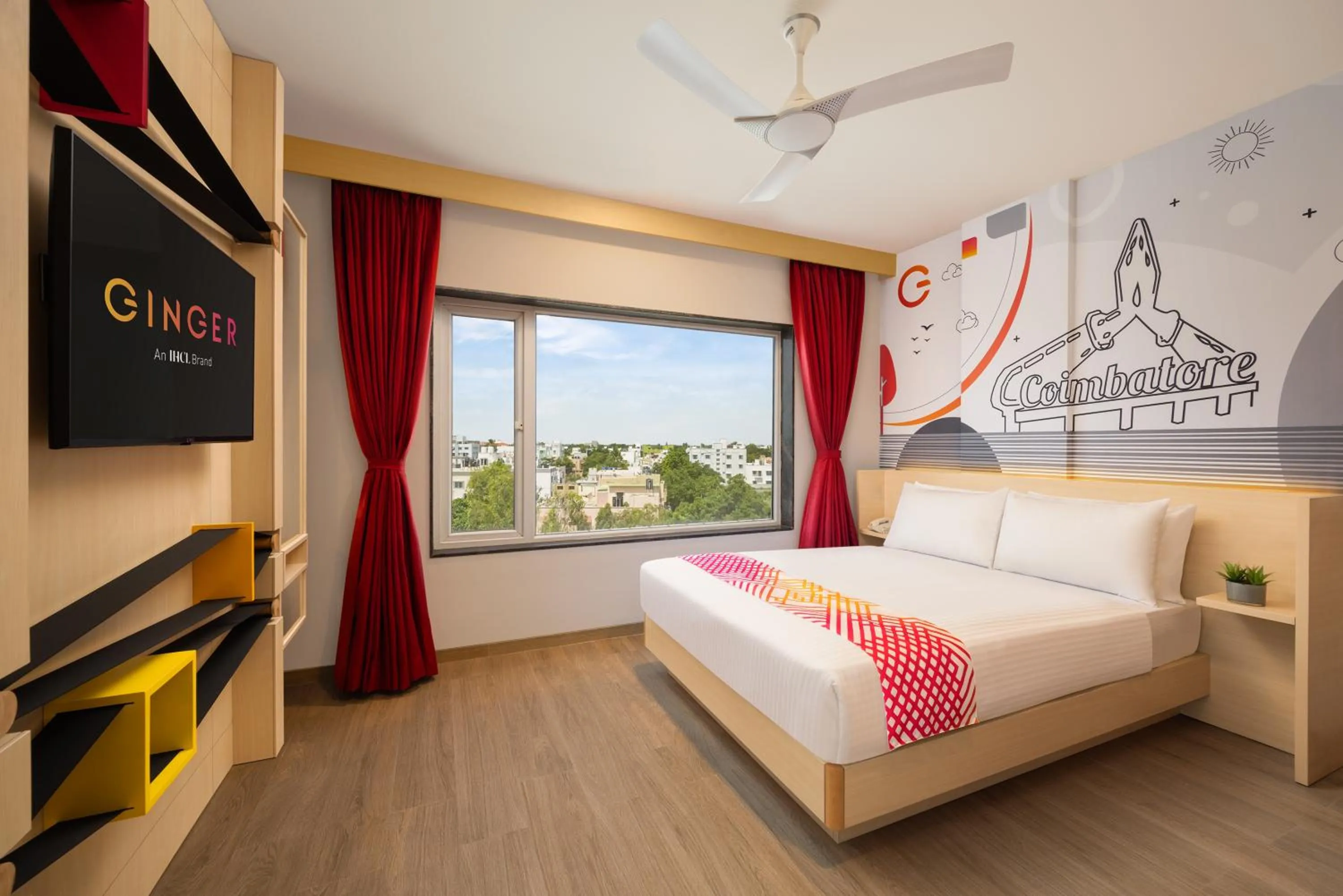 View (from property/room), Bed in Ginger Coimbatore Airport , Avinashi Road