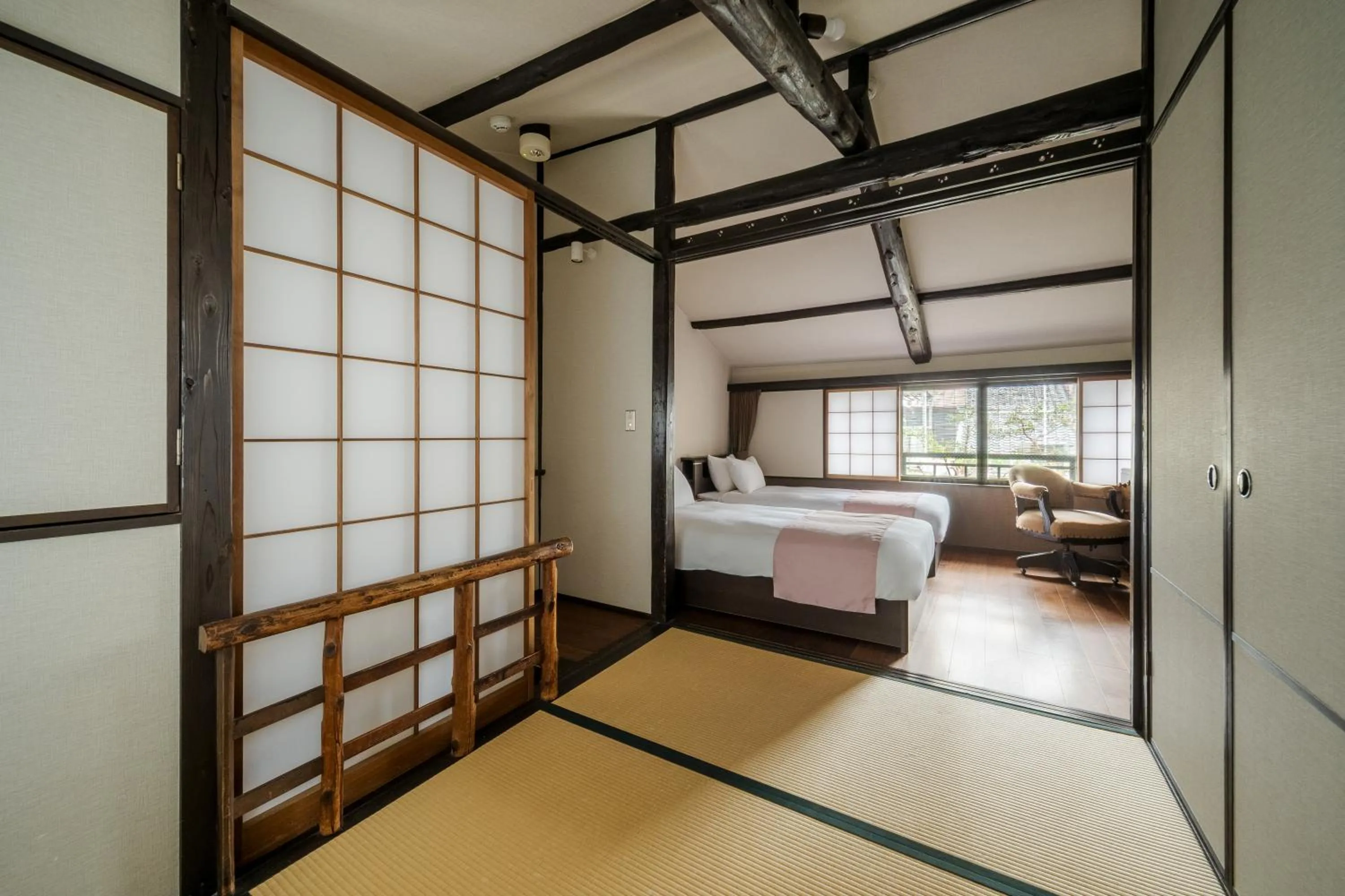 Bed in Momohana an Machiya House