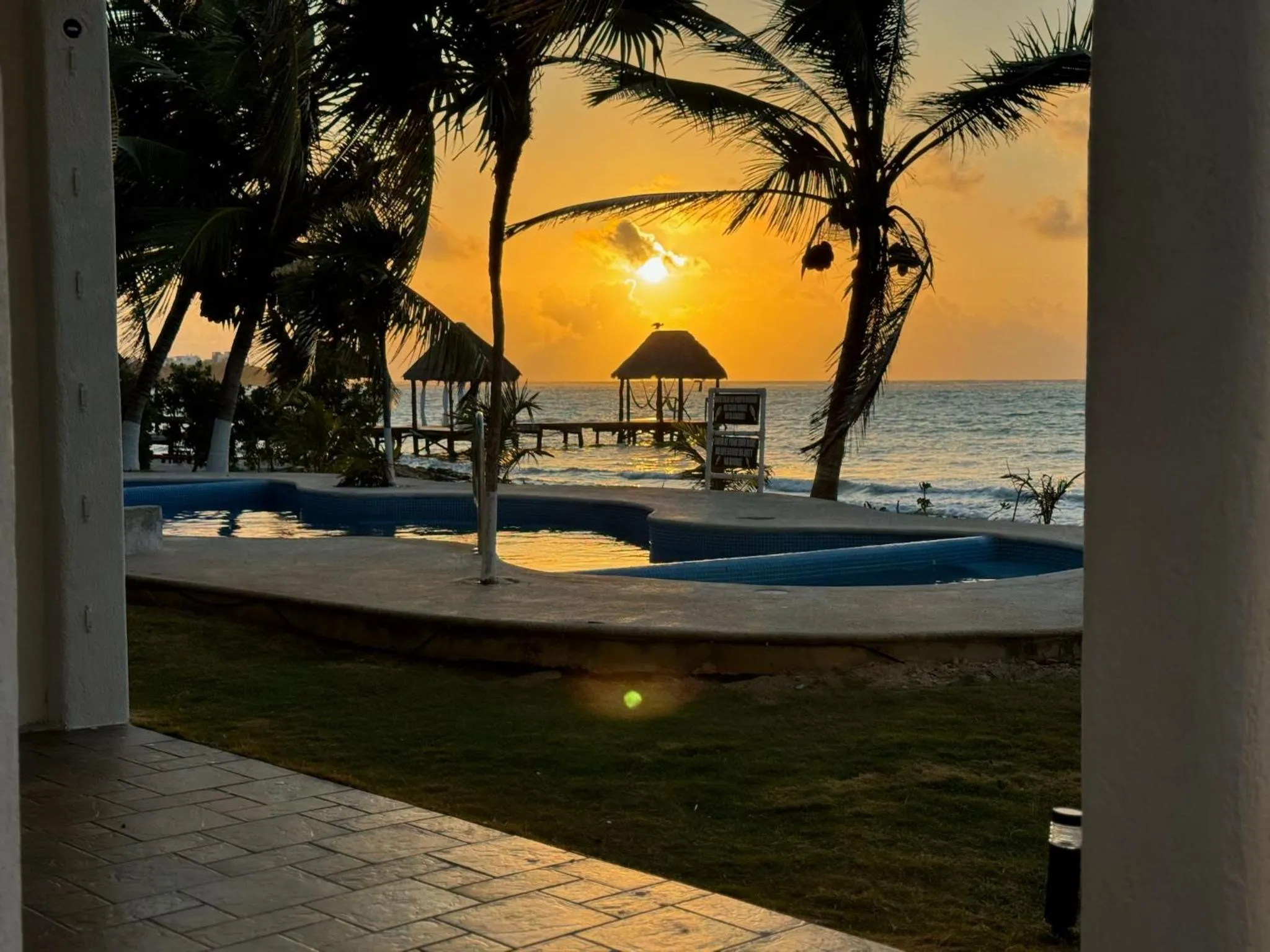 Inner courtyard view in Casa Cenote Hotel
