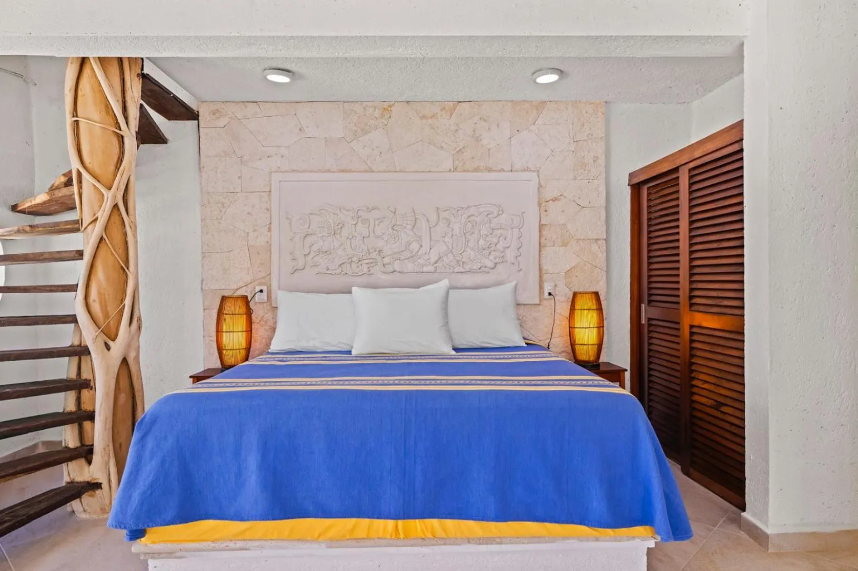 Bed in Casa Cenote Hotel