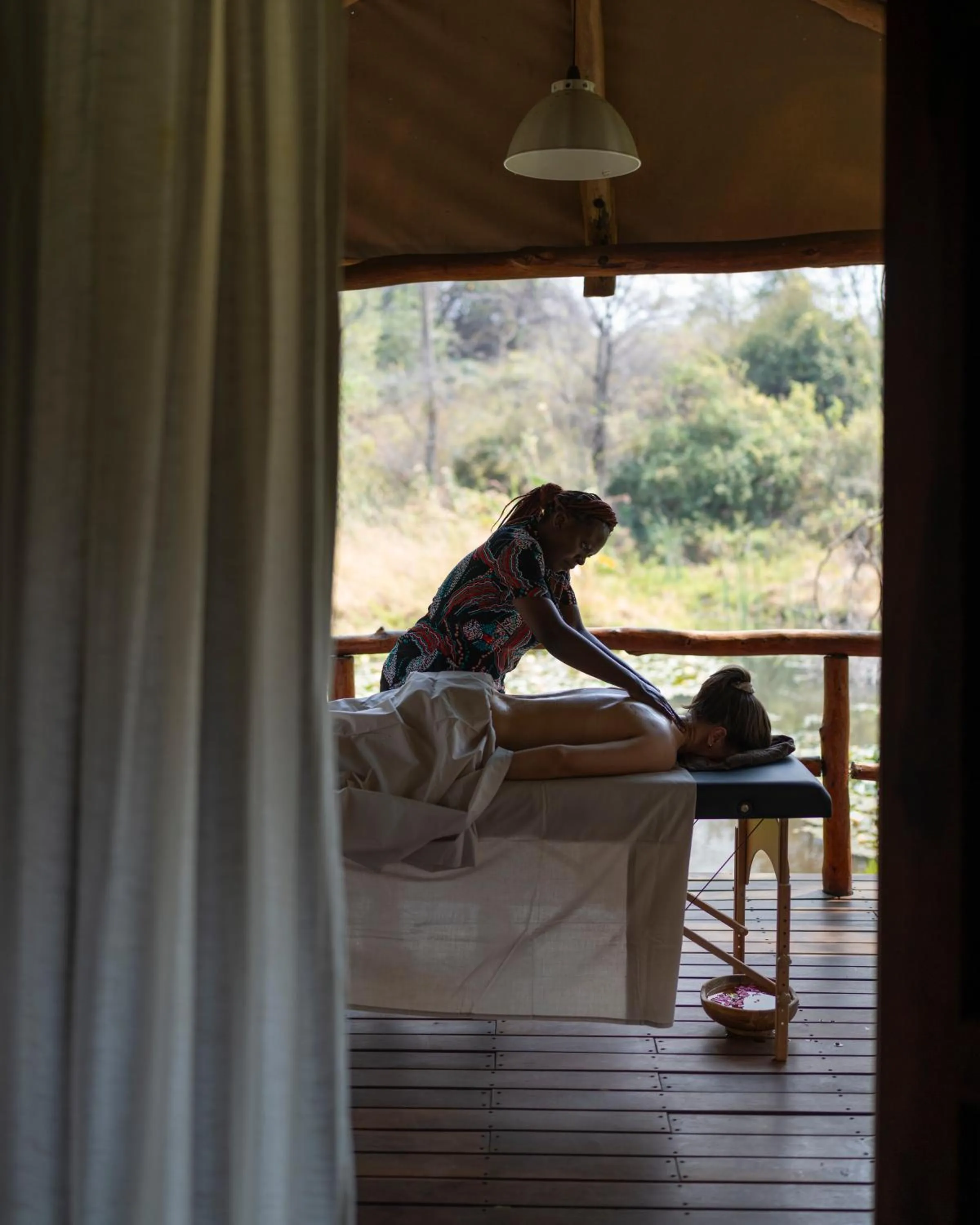 Massage in Zambezi Dusk River Facing-all inclusive-Luxury Accommodation