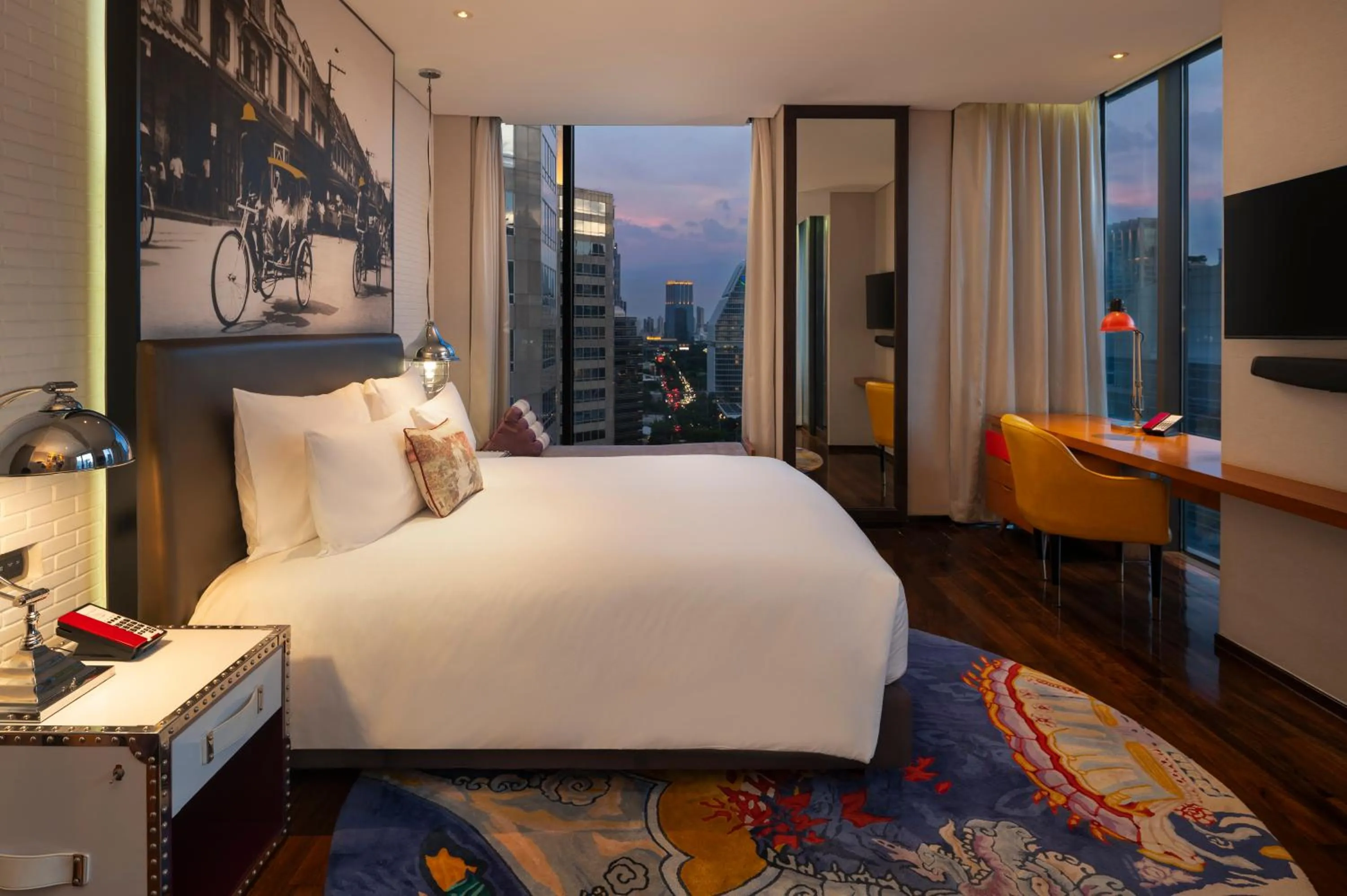 View (from property/room), Bed in Hotel Indigo Bangkok Wireless Road by IHG