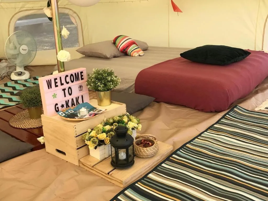 Bed in Glamping kaki singapore-Standard medium bell tent