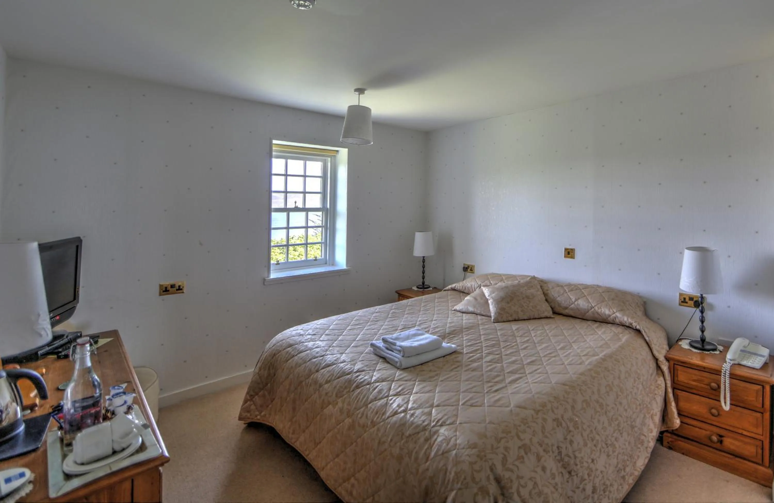 Decorative detail, Bed in Busta House Hotel