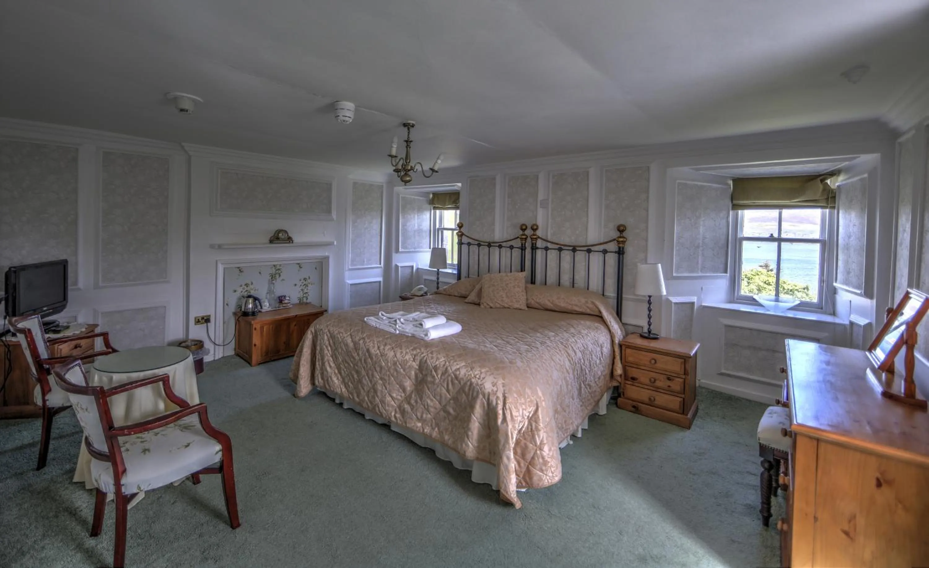 Decorative detail, Bed in Busta House Hotel