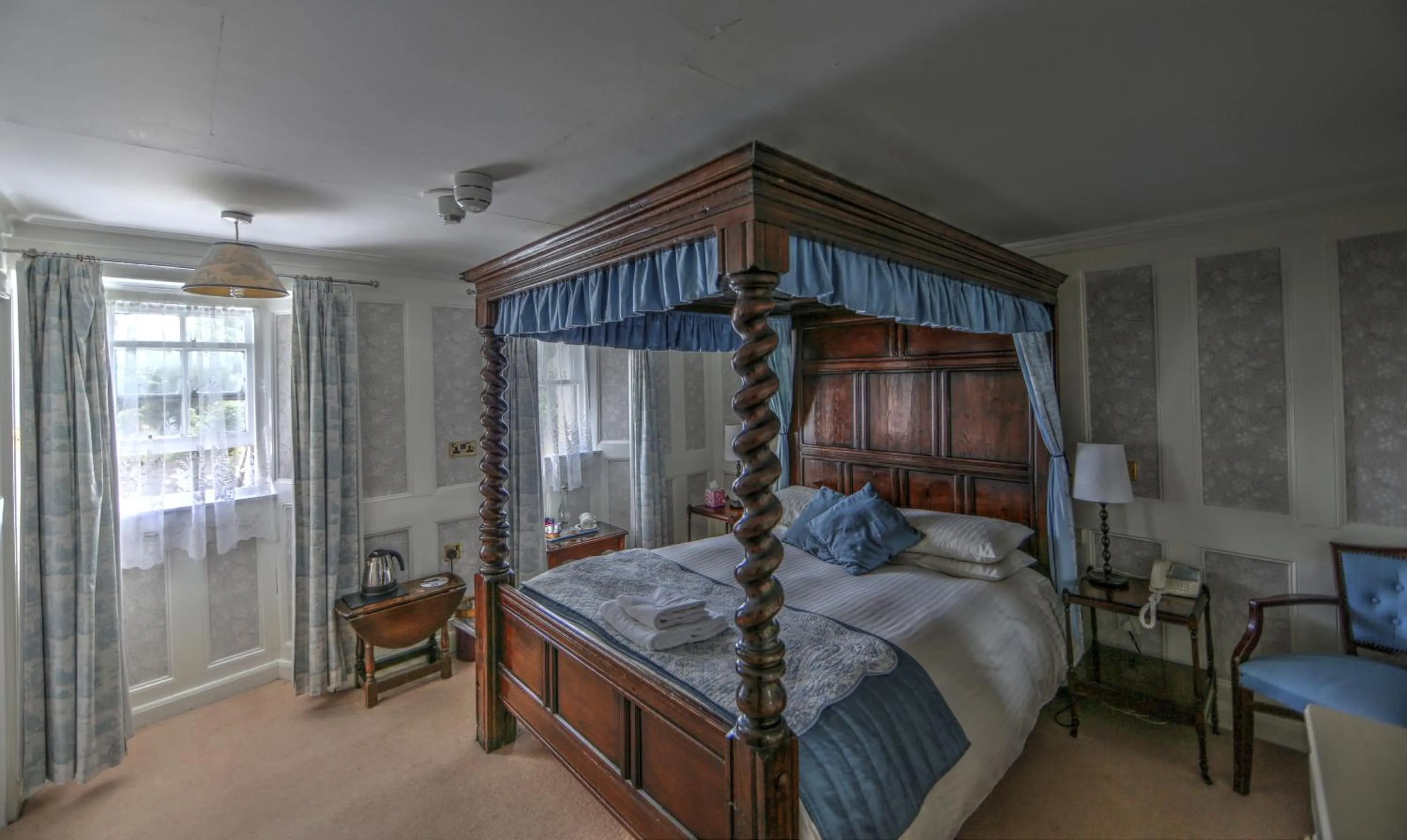 Decorative detail, Bed in Busta House Hotel