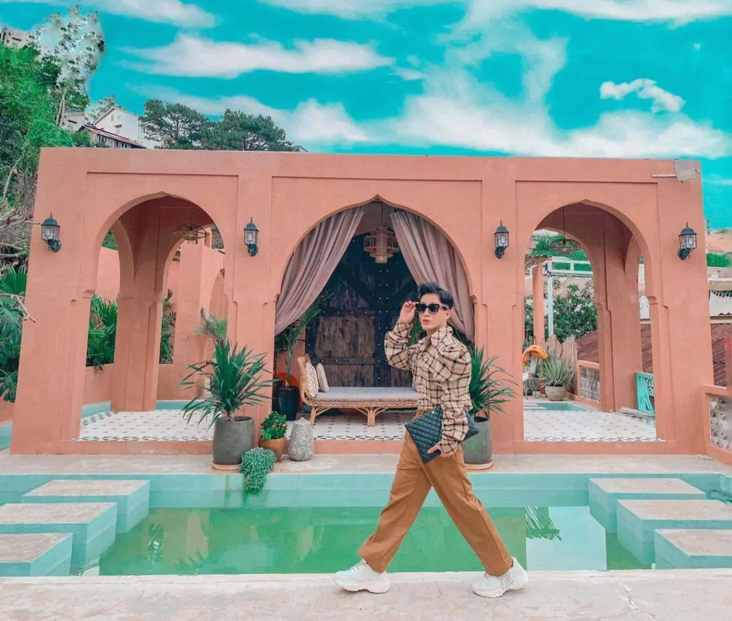 Pool view in Malá home & coffee Pool view in Malá home & coffee