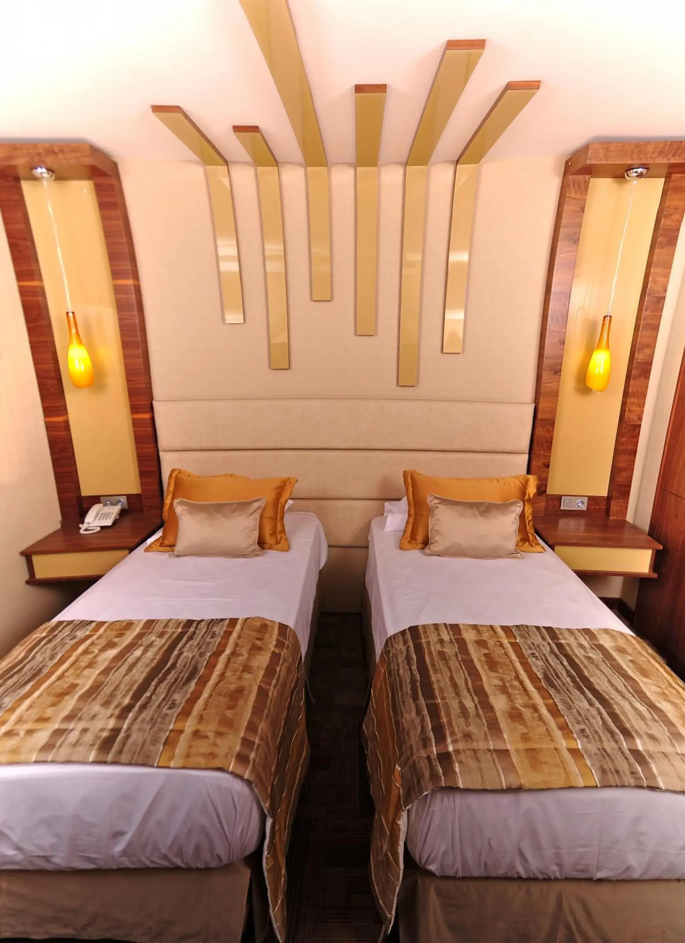 Decorative detail, Bed in Avin Hotel Decorative detail, Bed in Avin Hotel