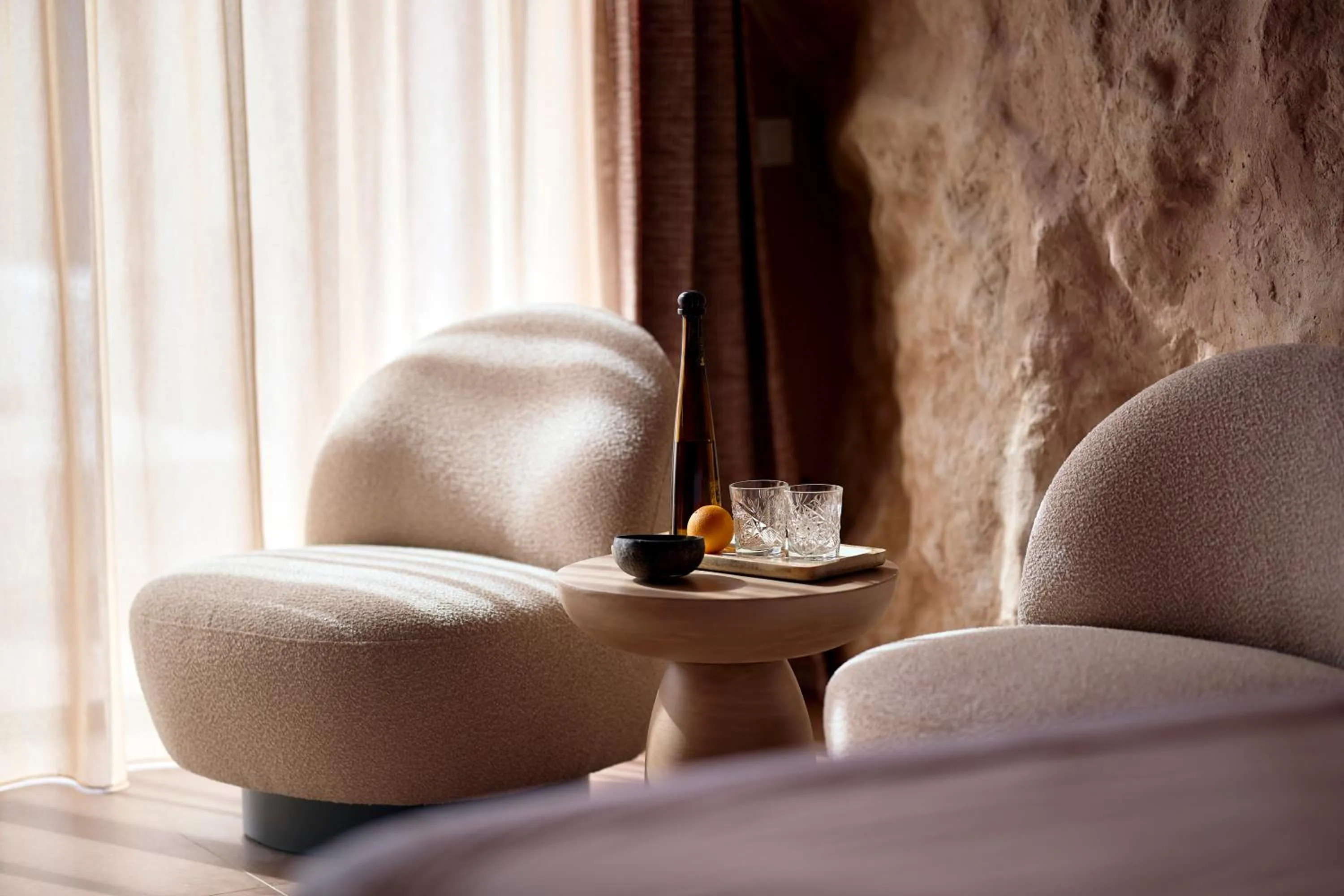 Seating area in Ethereum Mykonos