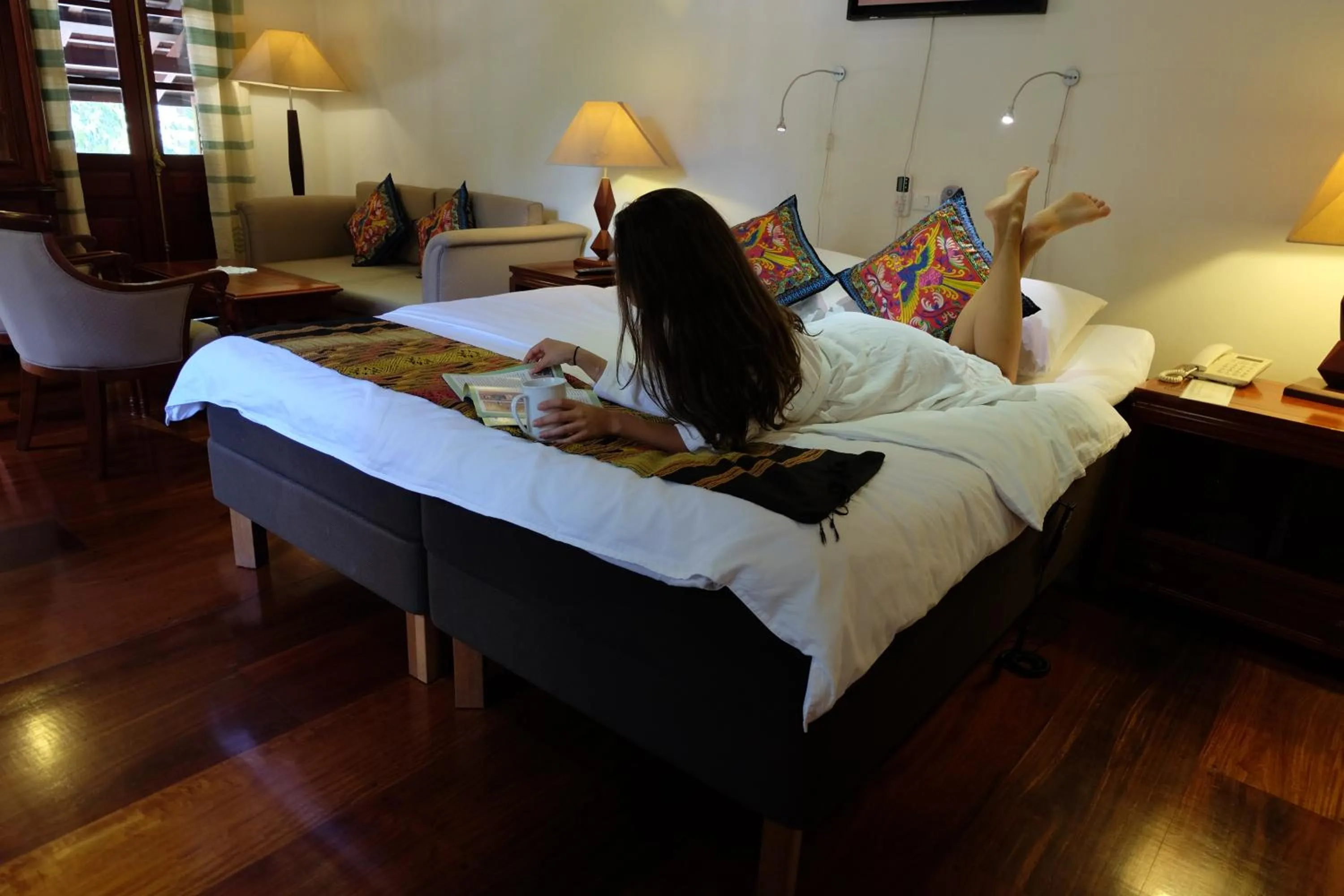 Bed in Mekong Riverview Hotel