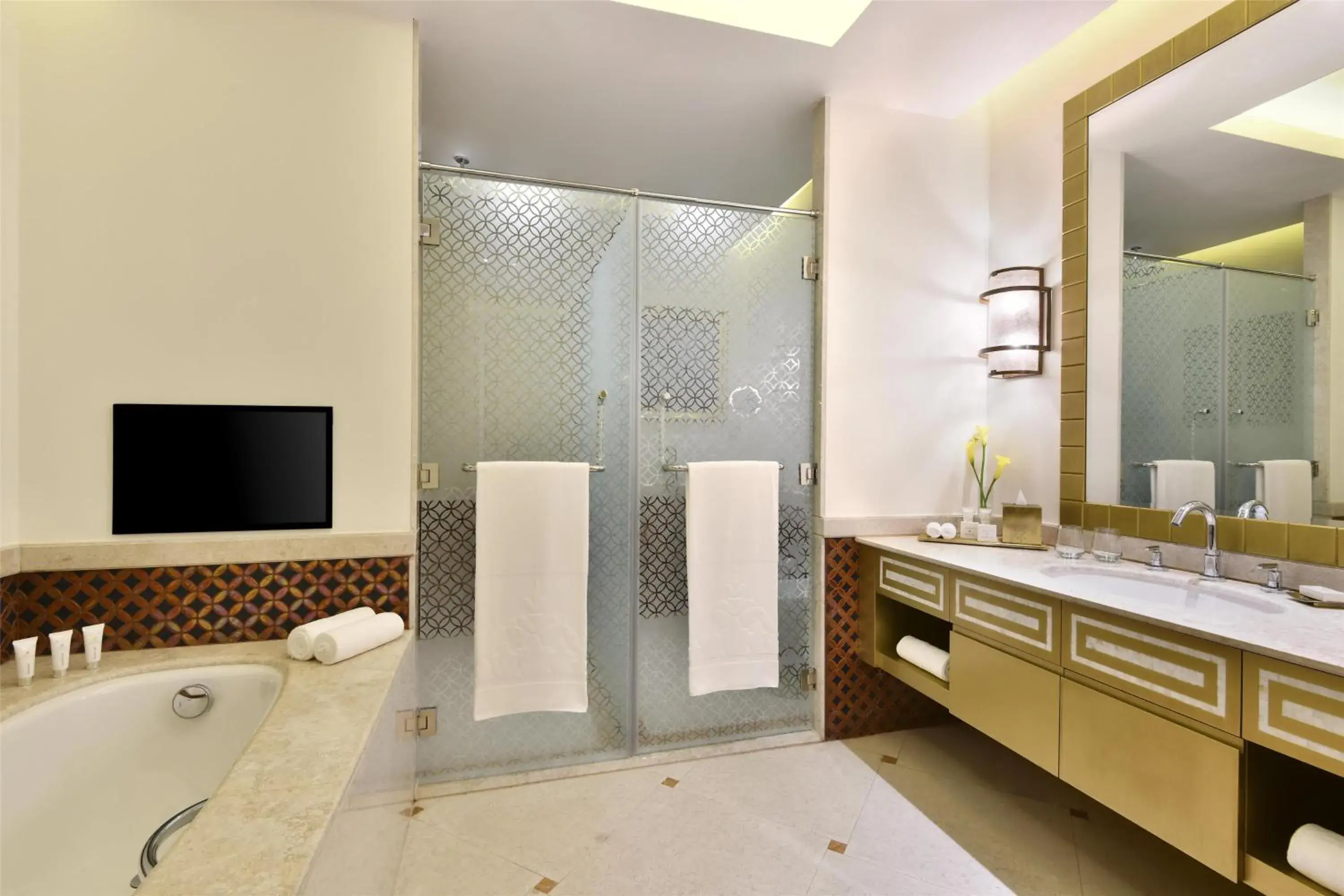 Bathroom in Marsa Malaz Kempinski, The Pearl Bathroom in Marsa Malaz Kempinski, The Pearl