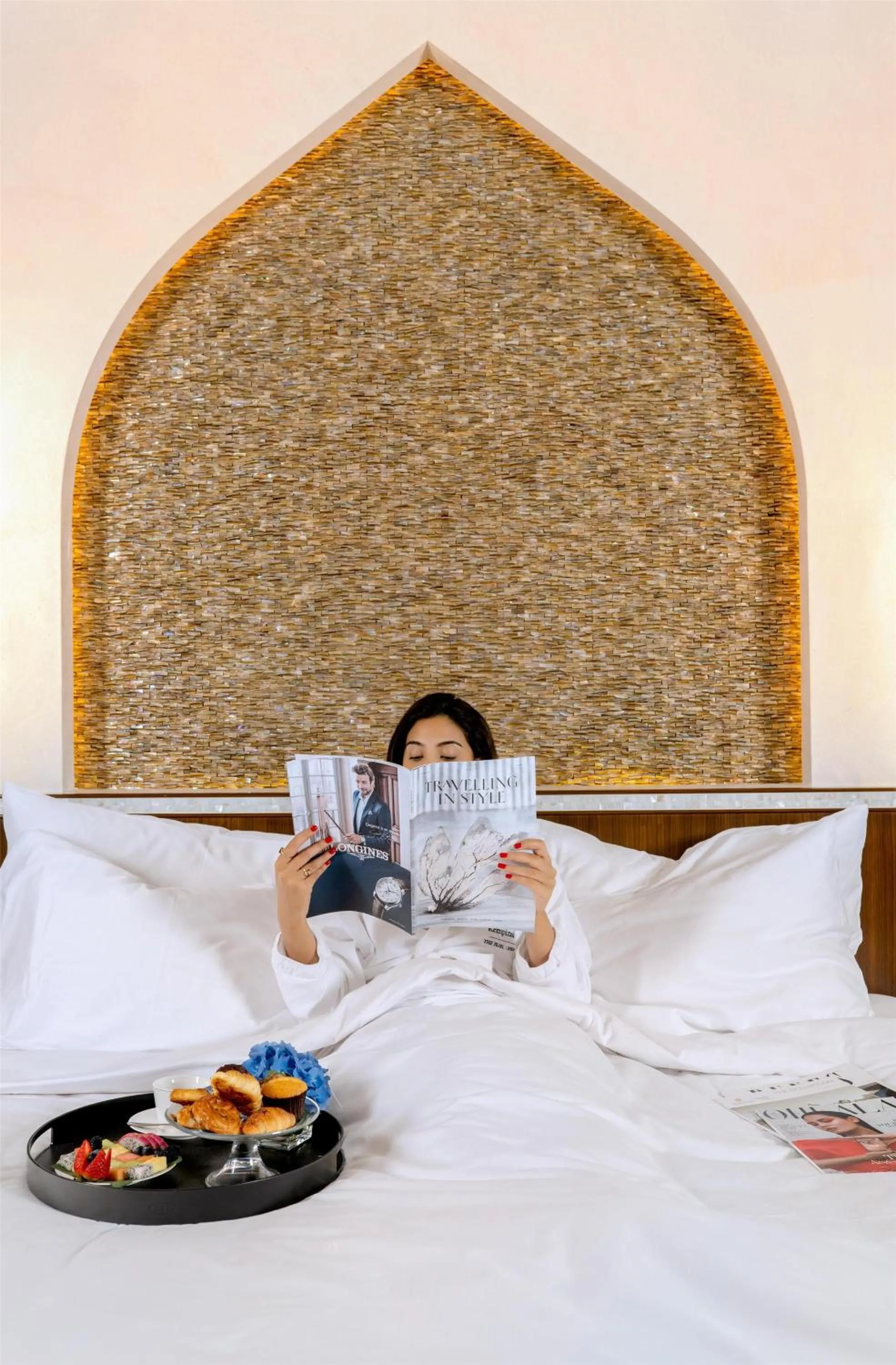 Living room, Bed in Marsa Malaz Kempinski, The Pearl