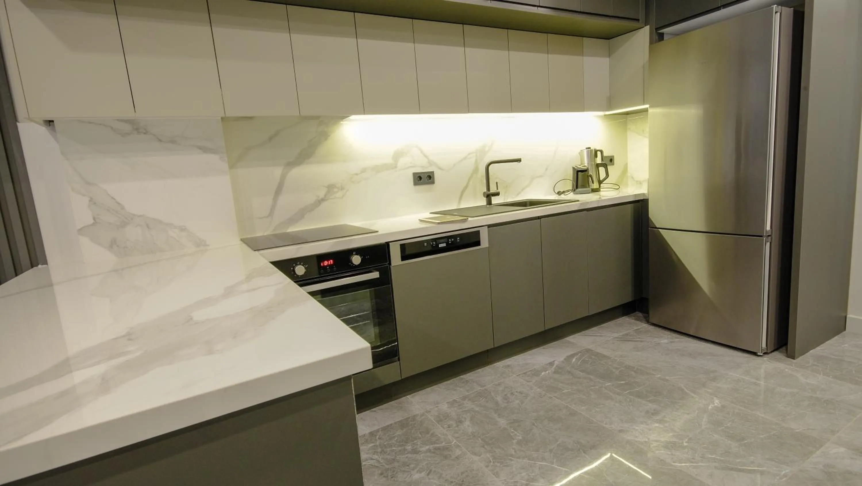 Kitchen or kitchenette in Bodrum Ada Apart Otel Turgutreis