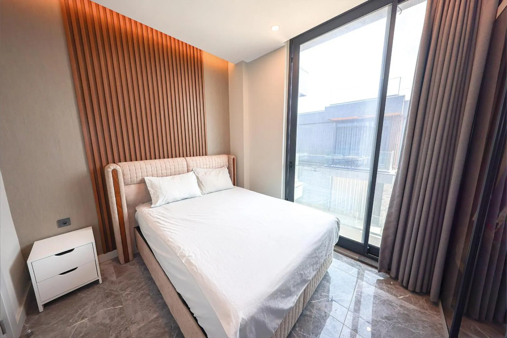 Bed in Bodrum Ada Apart Otel Turgutreis