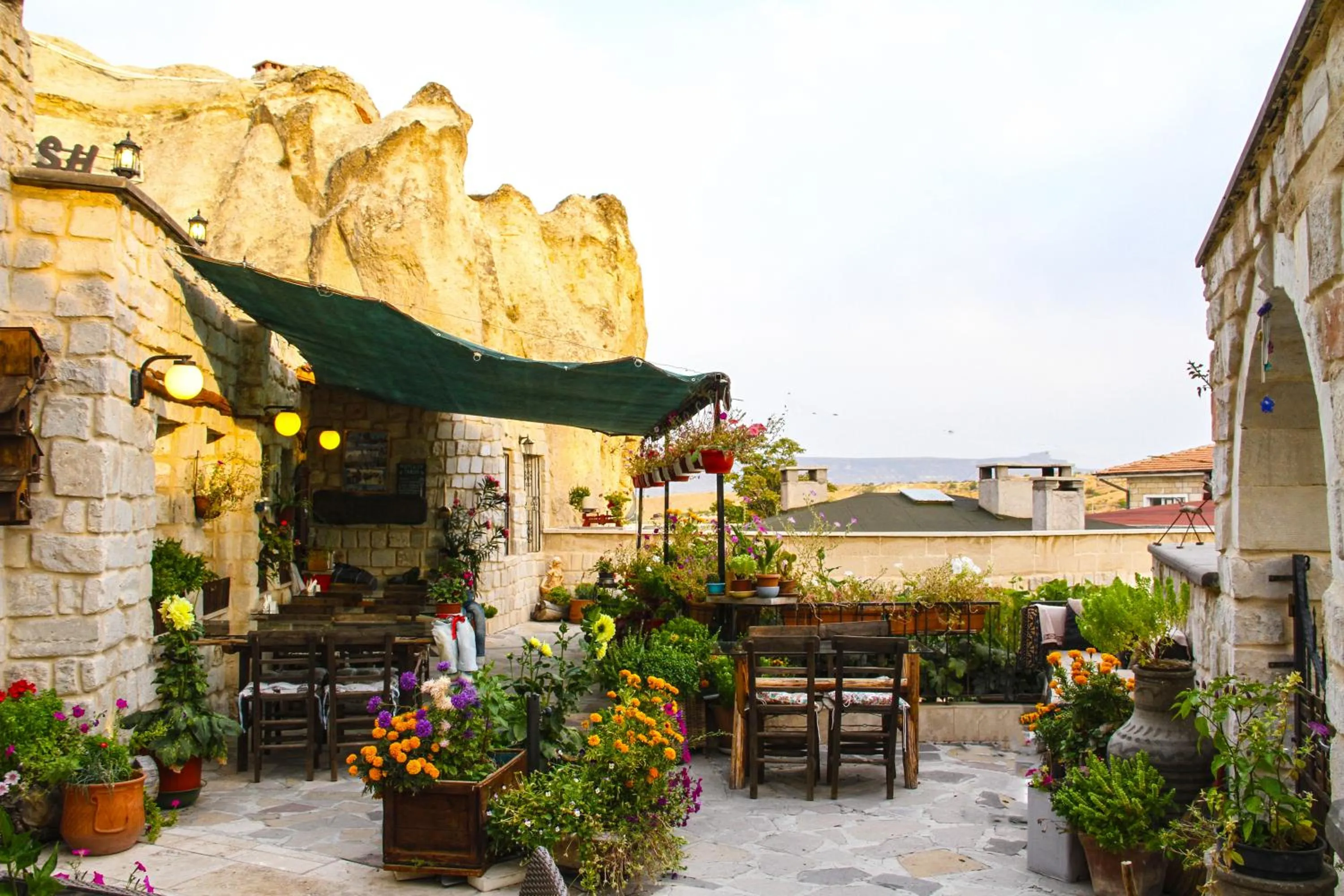Garden view in Turkish Cave House