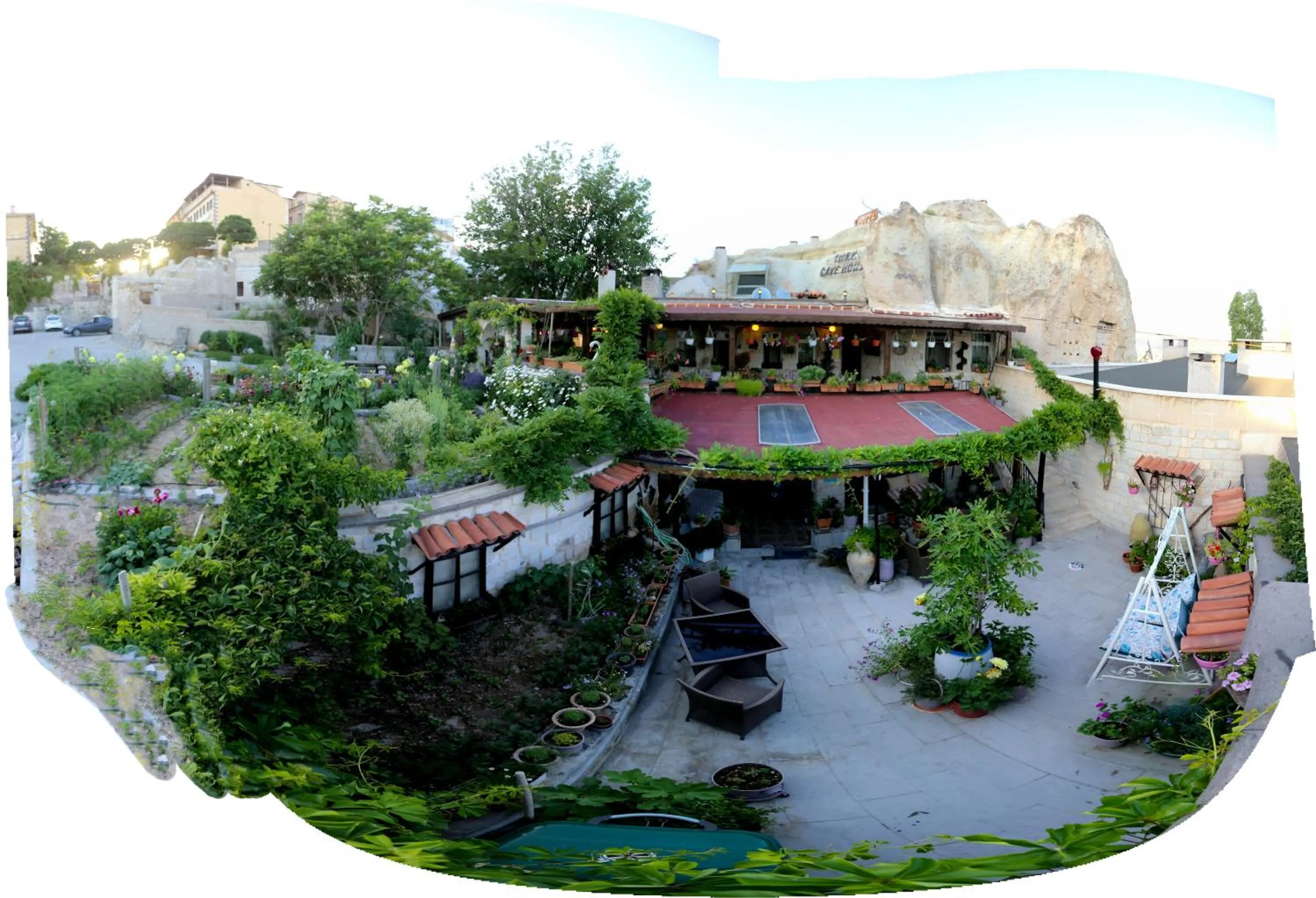 Bird's eye view in Turkish Cave House
