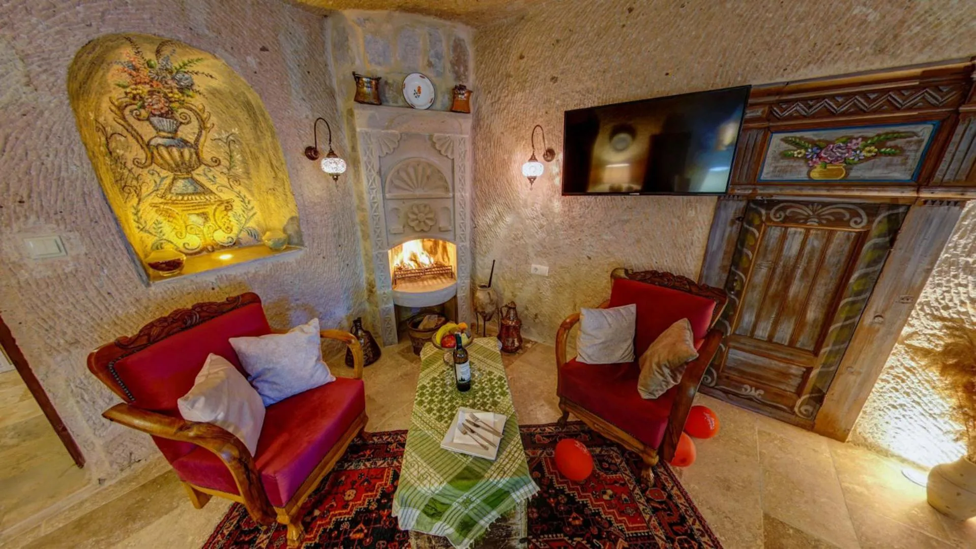 Seating area in Turkish Cave House