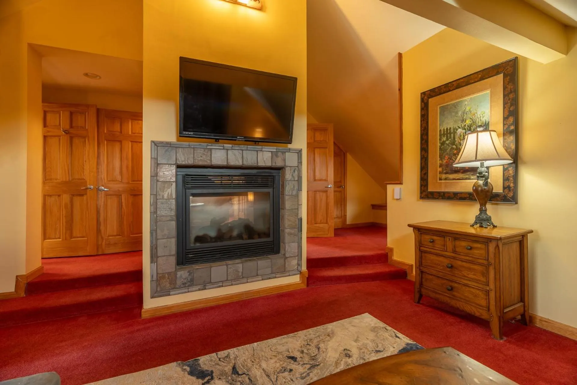 fireplace in The Ridgeway Inn