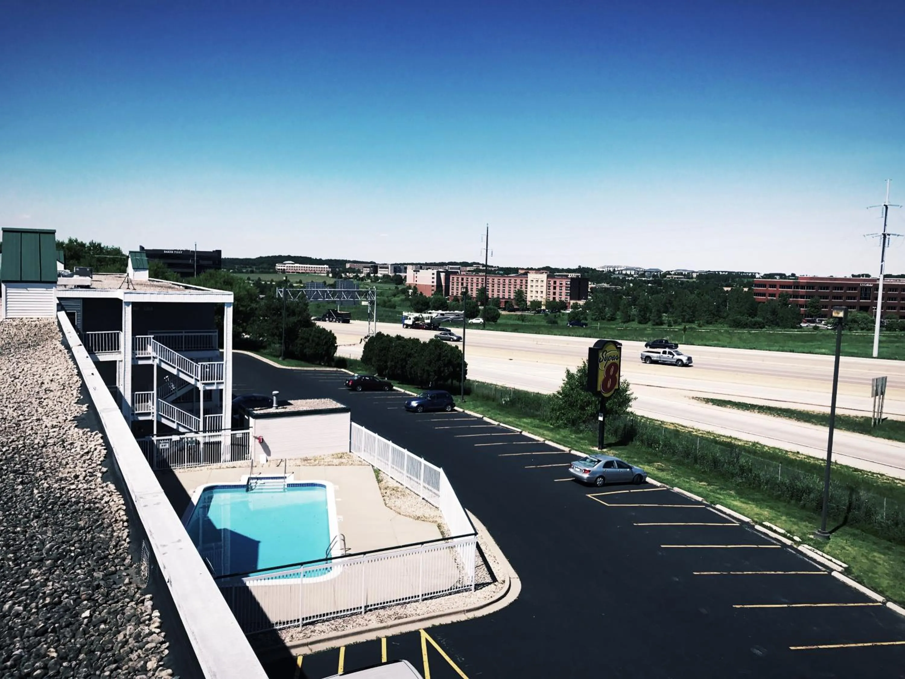 Natural landscape, Pool View in Super 8 by Wyndham Madison East