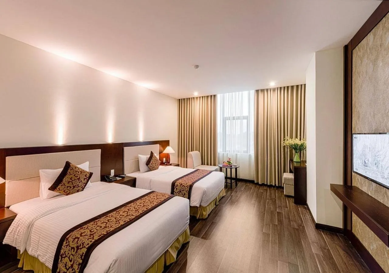 Bed in Muong Thanh Grand Ha Tinh Hotel