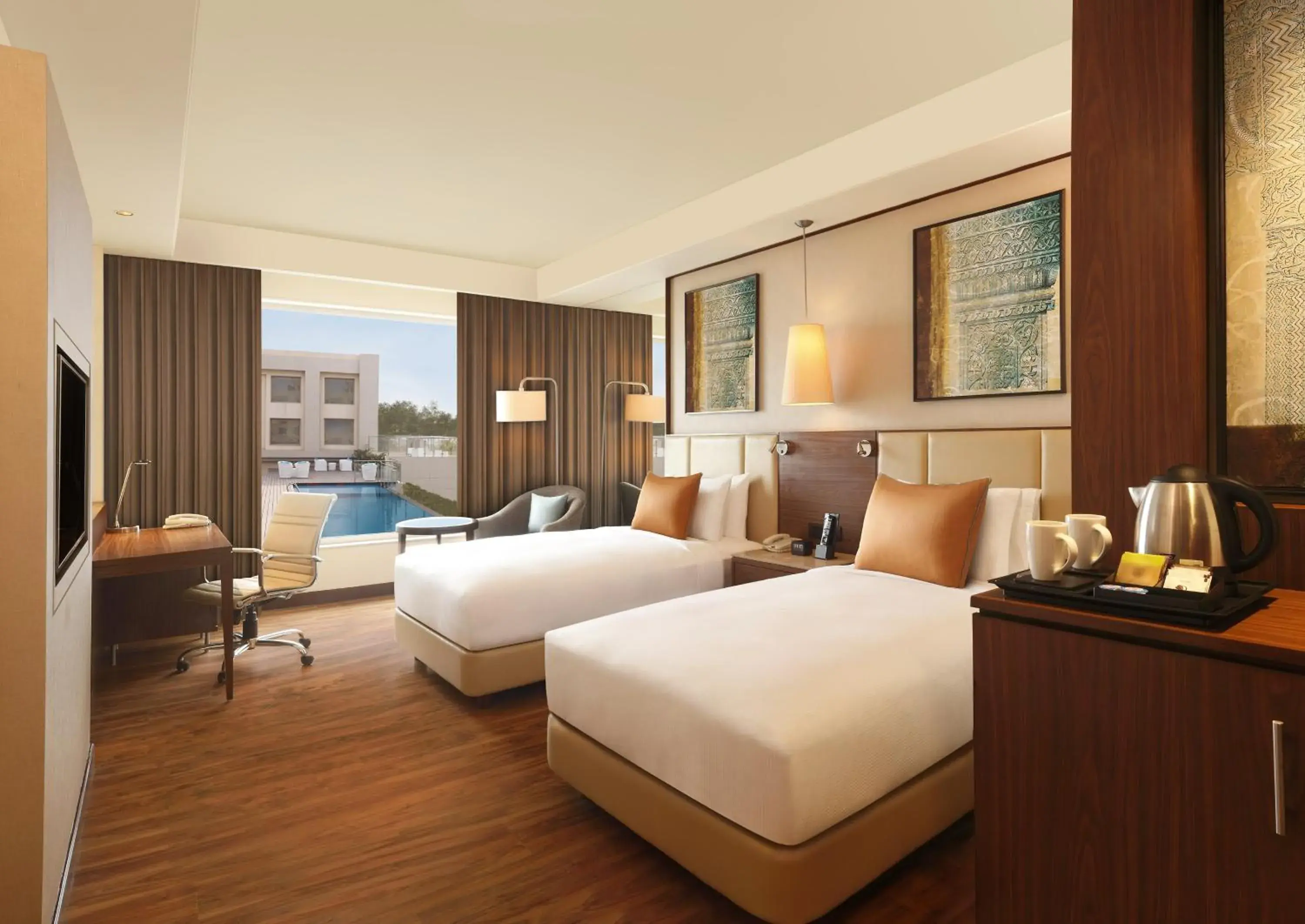 Twin Room with Pool View - single occupancy in DoubleTree by Hilton Agra Twin Room with Pool View - single occupancy in DoubleTree by Hilton Agra