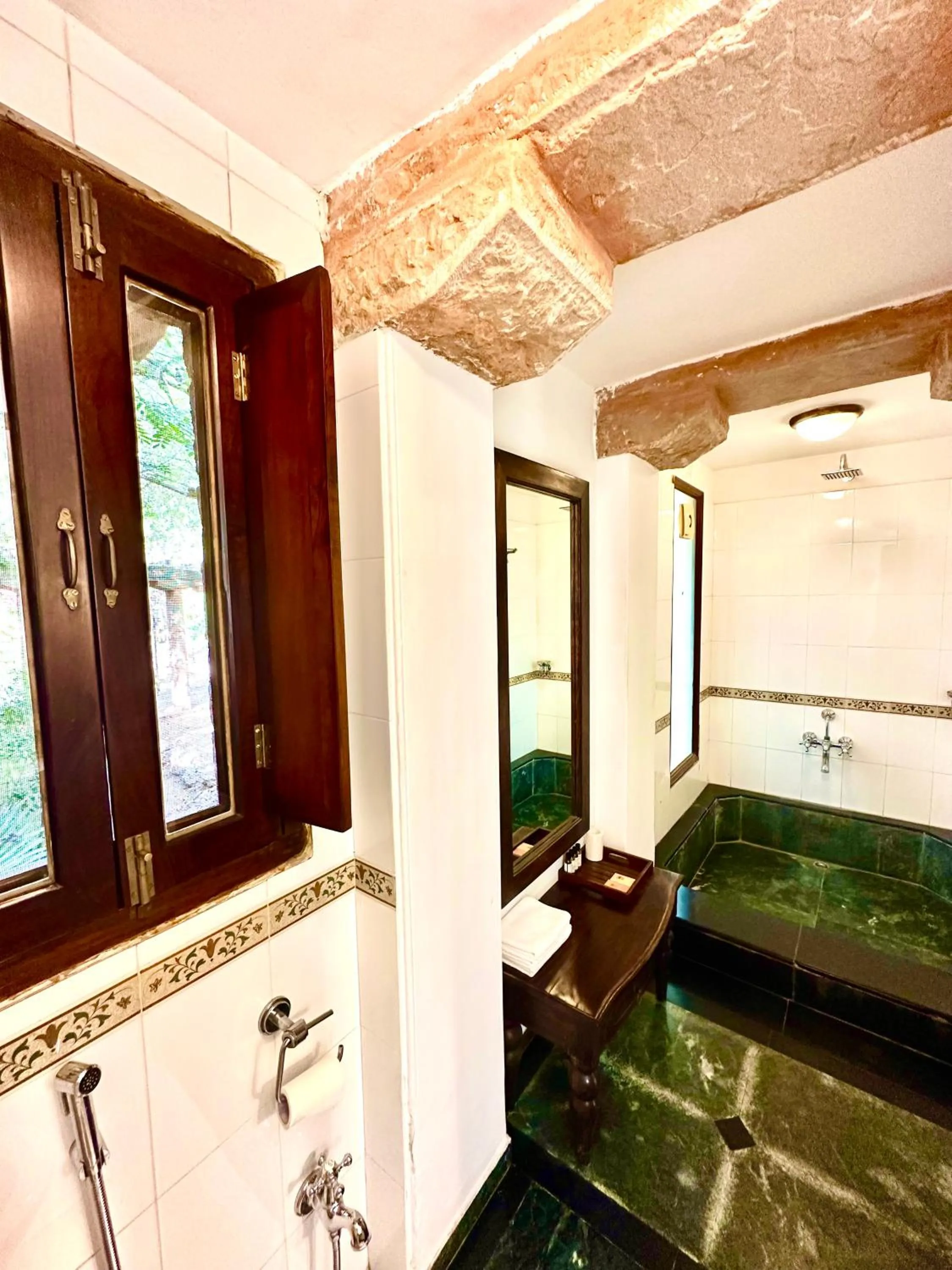 Bathroom in MANVĀR SHERGARH, THE DESERT RESORT