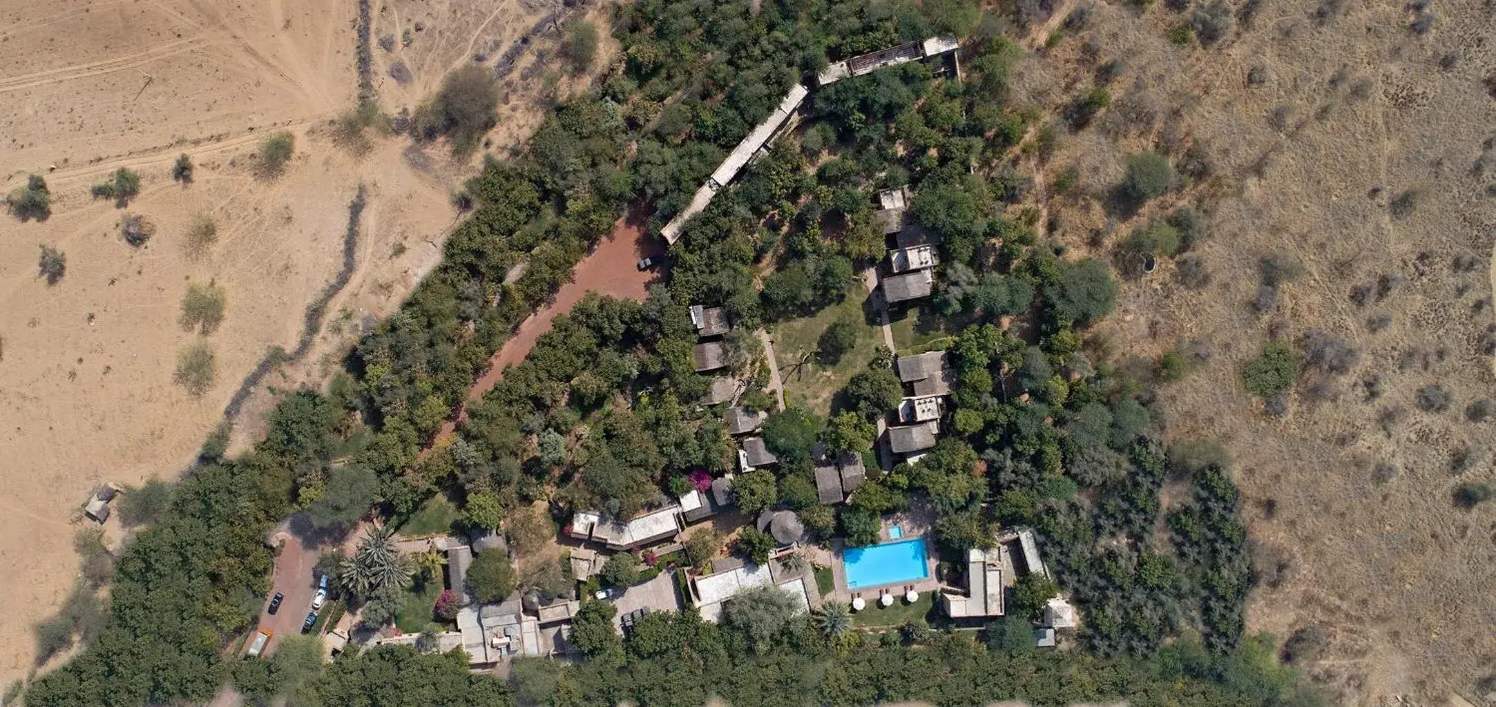 Bird's eye view in MANVĀR SHERGARH, THE DESERT RESORT Bird's eye view in MANVĀR SHERGARH, THE DESERT RESORT