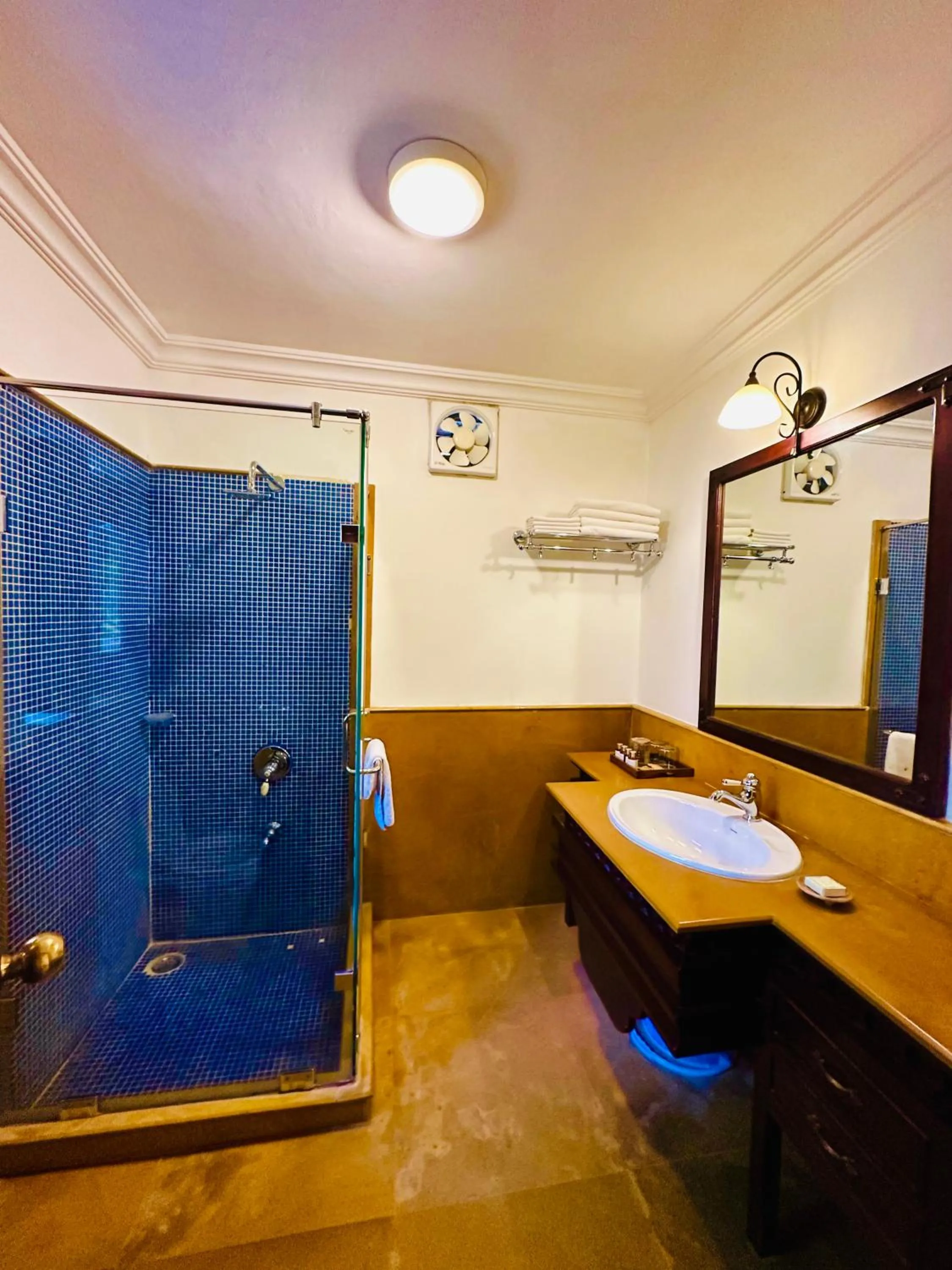 Bathroom in MANVĀR SHERGARH, THE DESERT RESORT