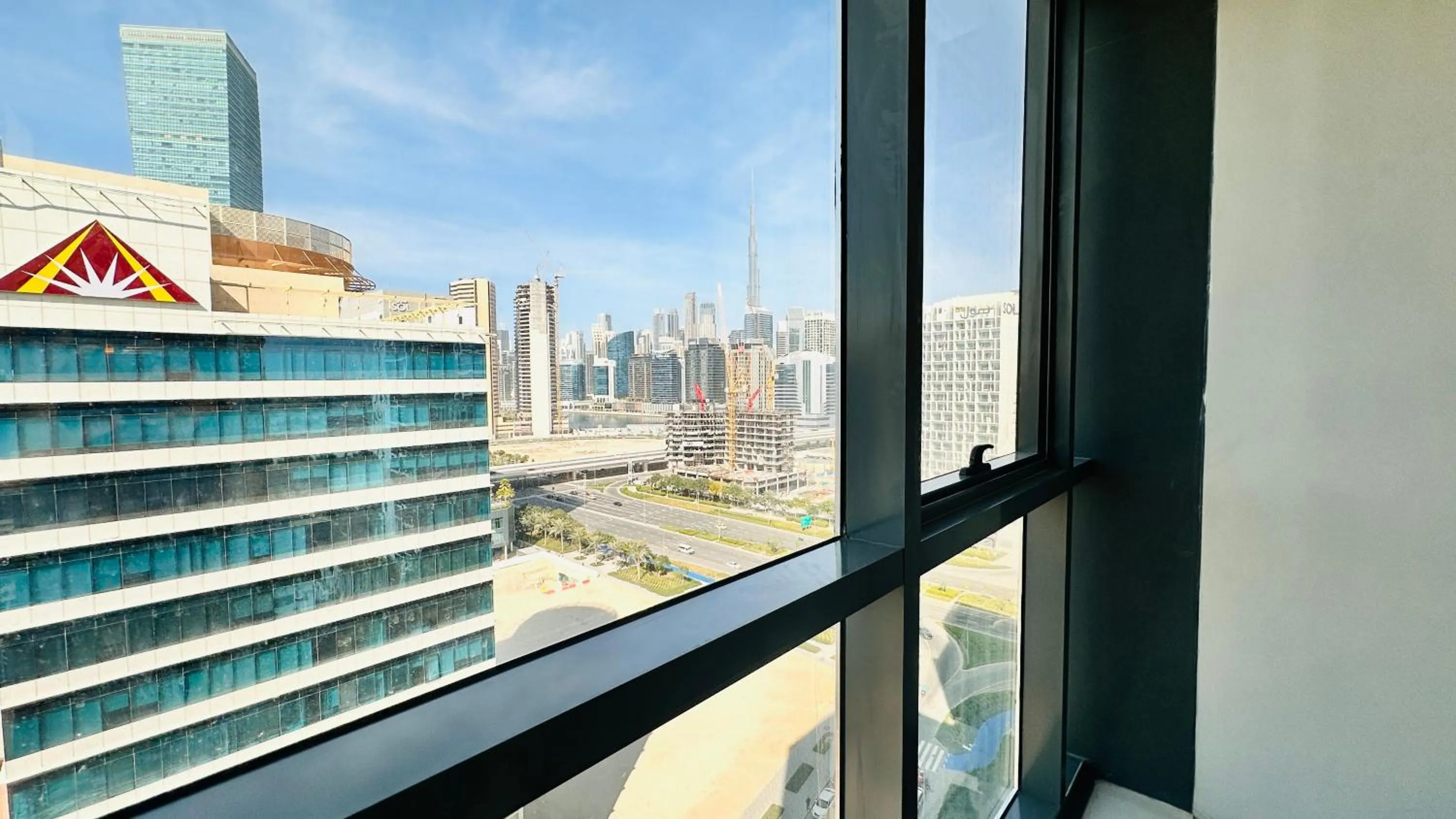Property building in Upscale Studio Apartment Burj View with Balcony Free Parking by Belvilla