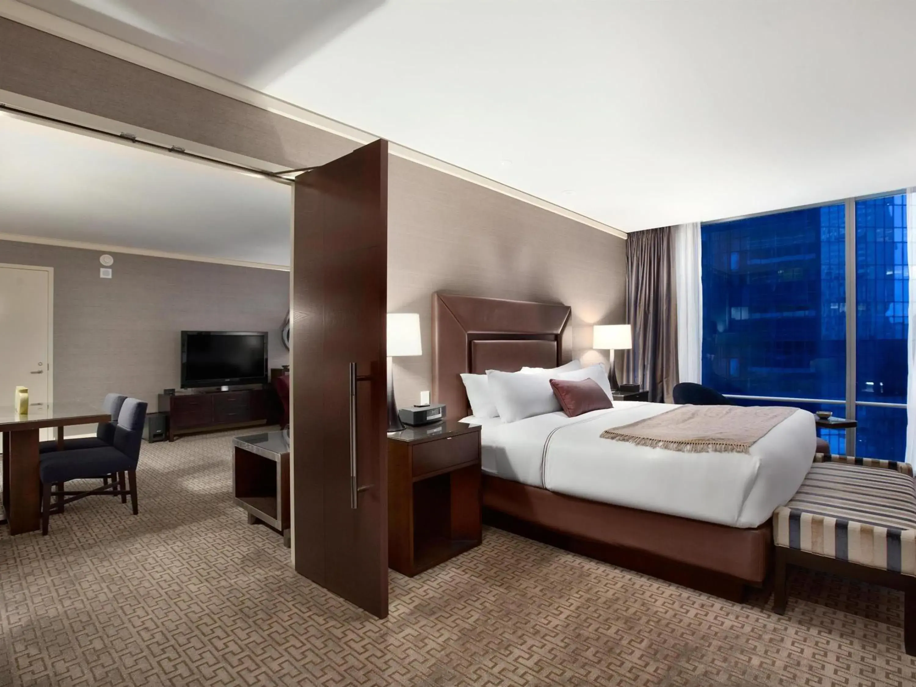 Executive King Suite with Roll-In Shower and River View - Mobility And Hearing Accessible in Fairmont Pittsburgh Executive King Suite with Roll-In Shower and River View - Mobility And Hearing Accessible in Fairmont Pittsburgh