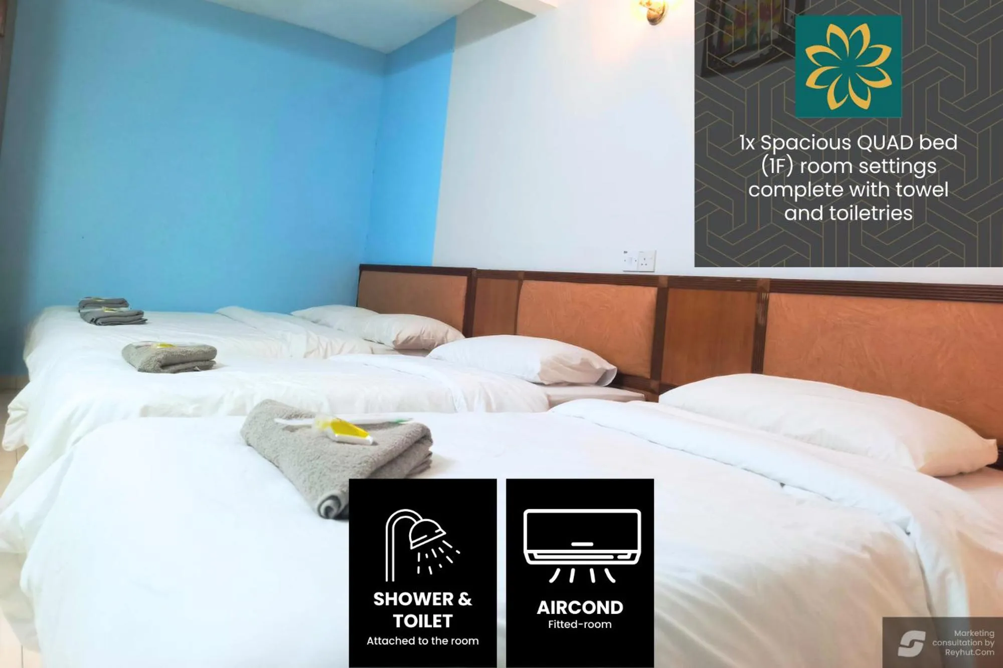 Bed in Thara Beach Resort