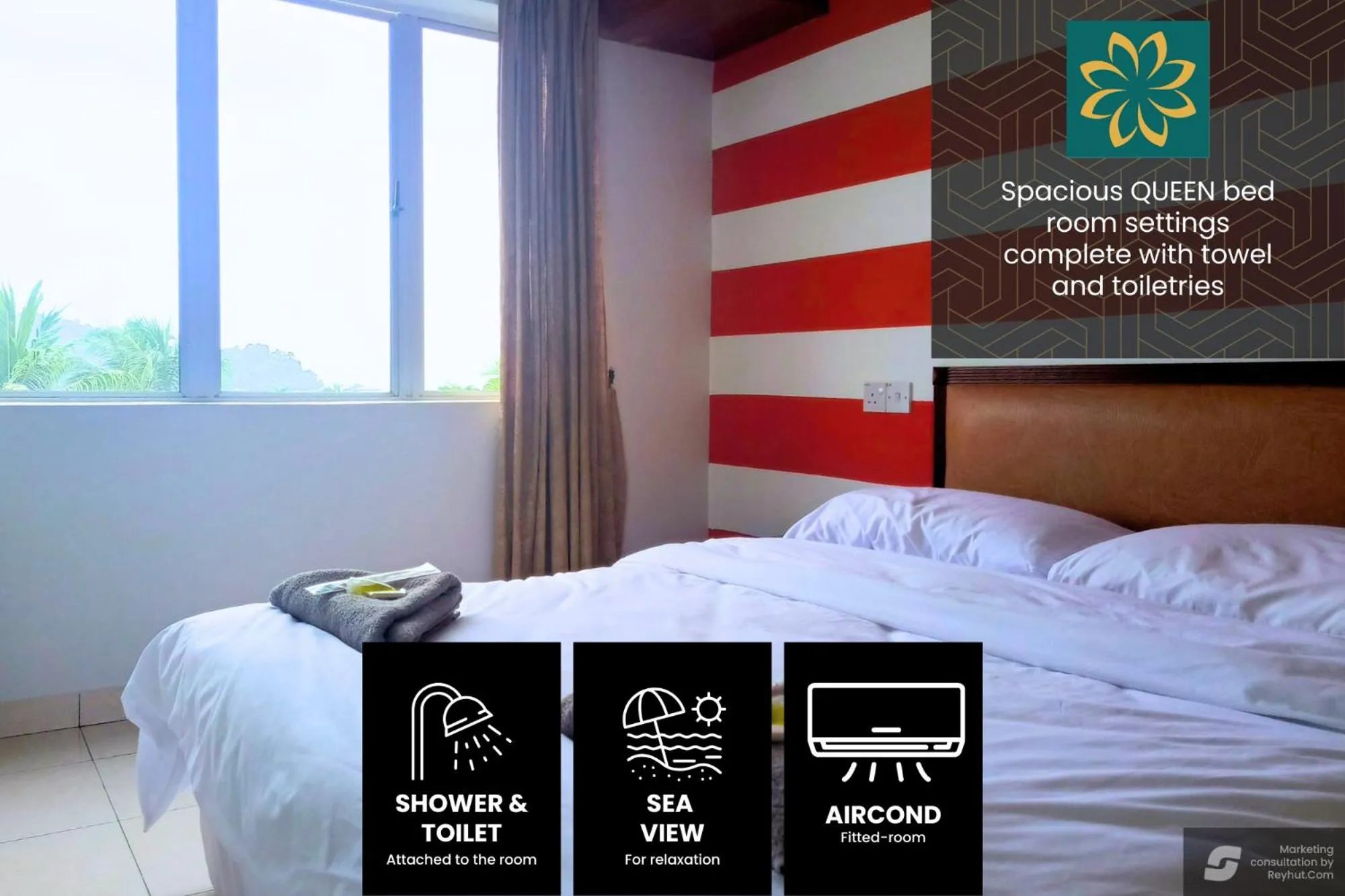 Bed in Thara Beach Resort