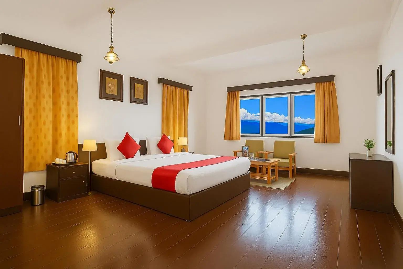 Club King Room with Mountain View in Central Gleneagles Heritage Resort Former Bungalow of Ex-TATA Chairman Russi Mody The Mall Road Darjeeling Club King Room with Mountain View in Central Gleneagles Heritage Resort Former Bungalow of Ex-TATA Chairman Russi Mody The Mall Road Darjeeling